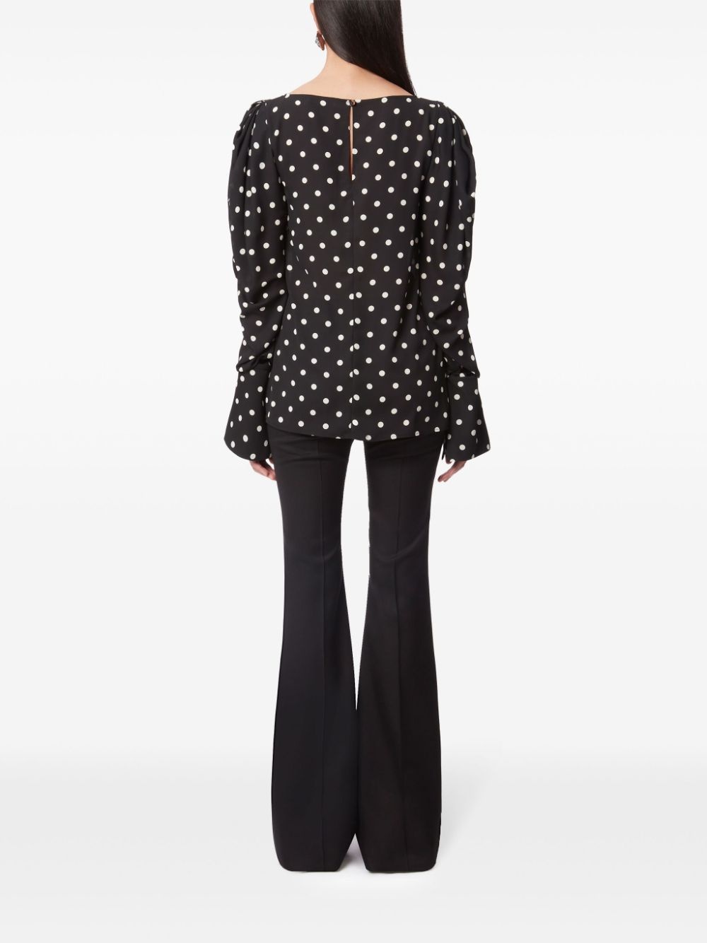 polka-dot puff-sleeves blouse - 4