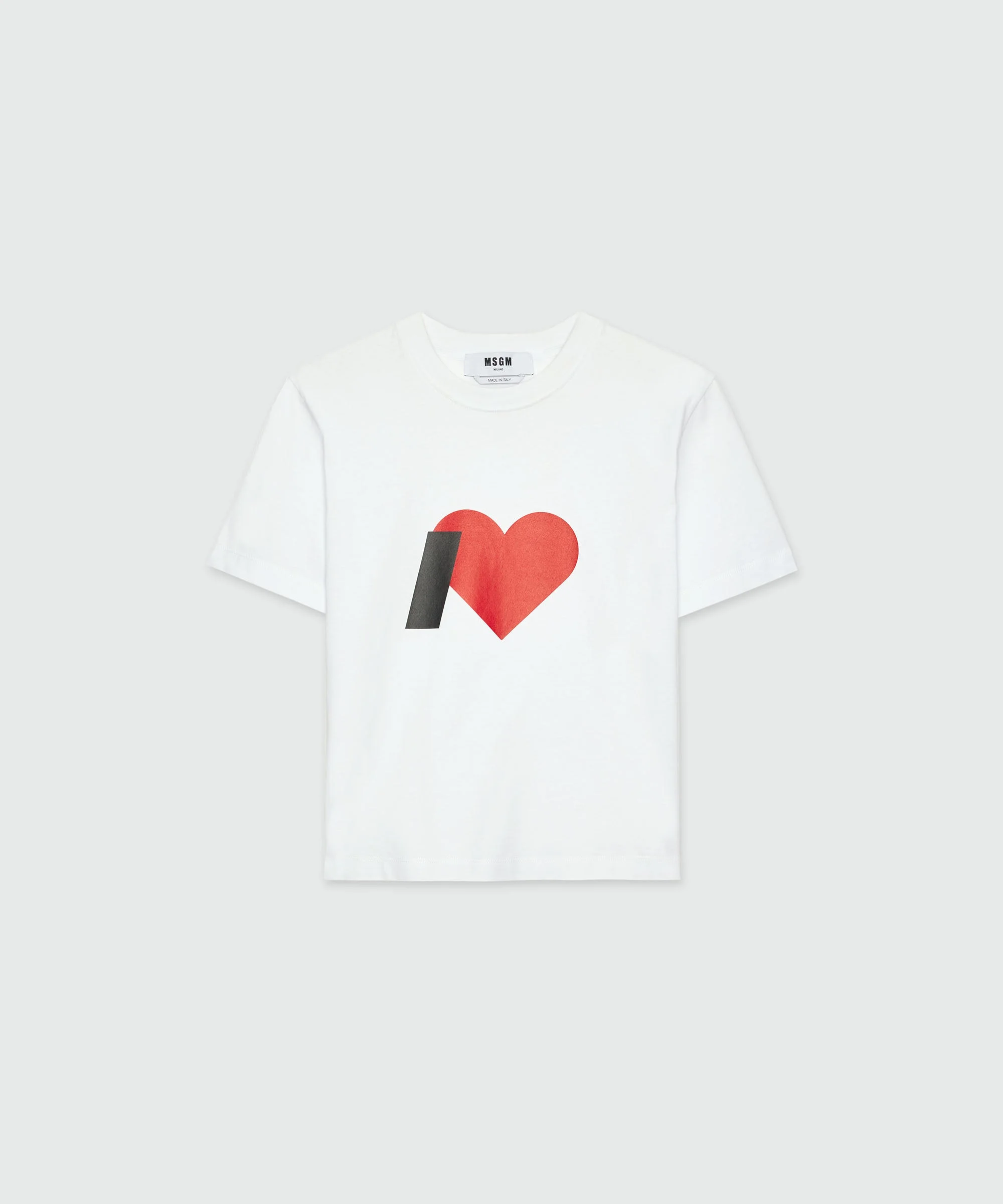 White cotton T-shirt with MSGM graphics - 1