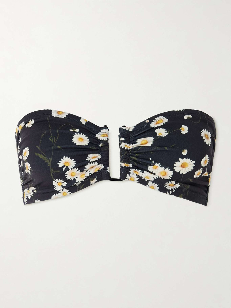 Tendrement floral-print bandeau bikini top - 1