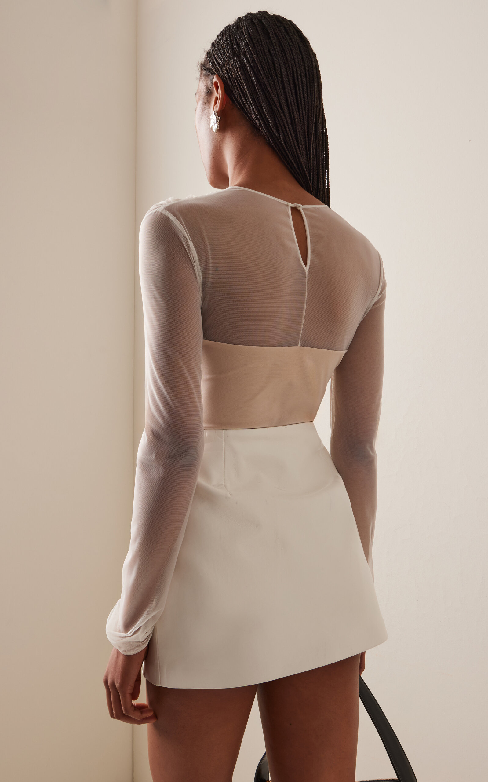 Tulle-Layered Bodysuit ivory - 4