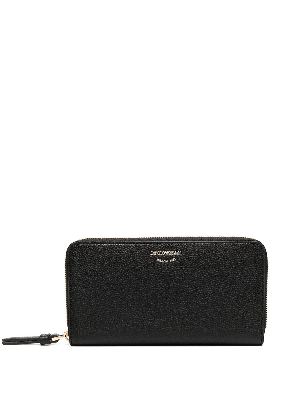 zipped leather purse - 1