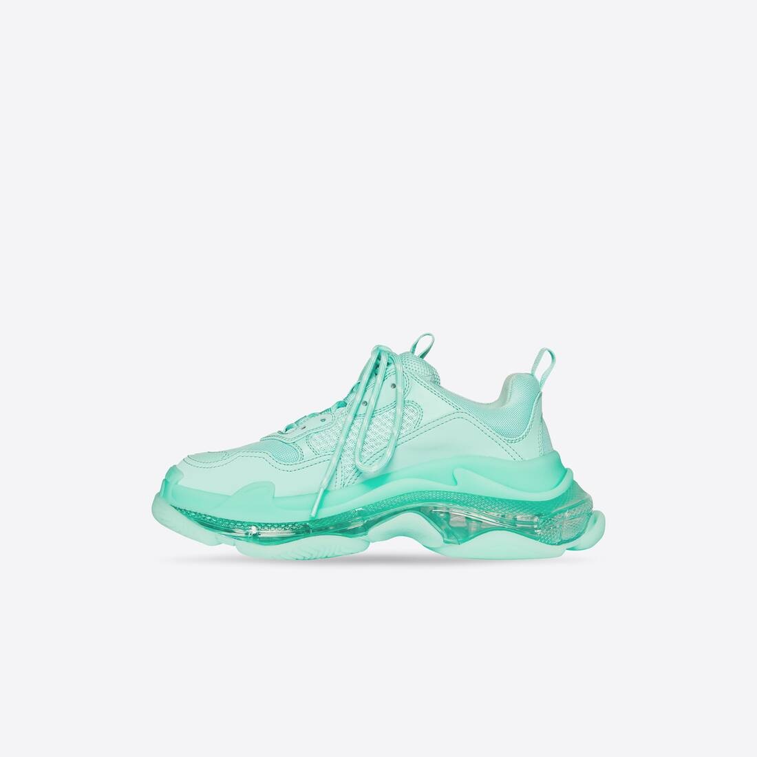 Women's Triple S Clear Sole Sneaker in Green - 6