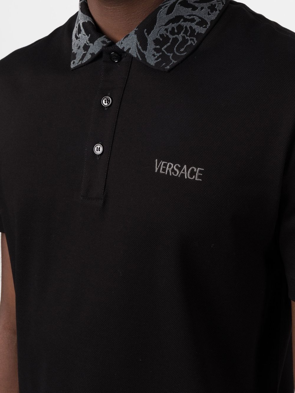 logo-embroidered cotton polo shirt - 5