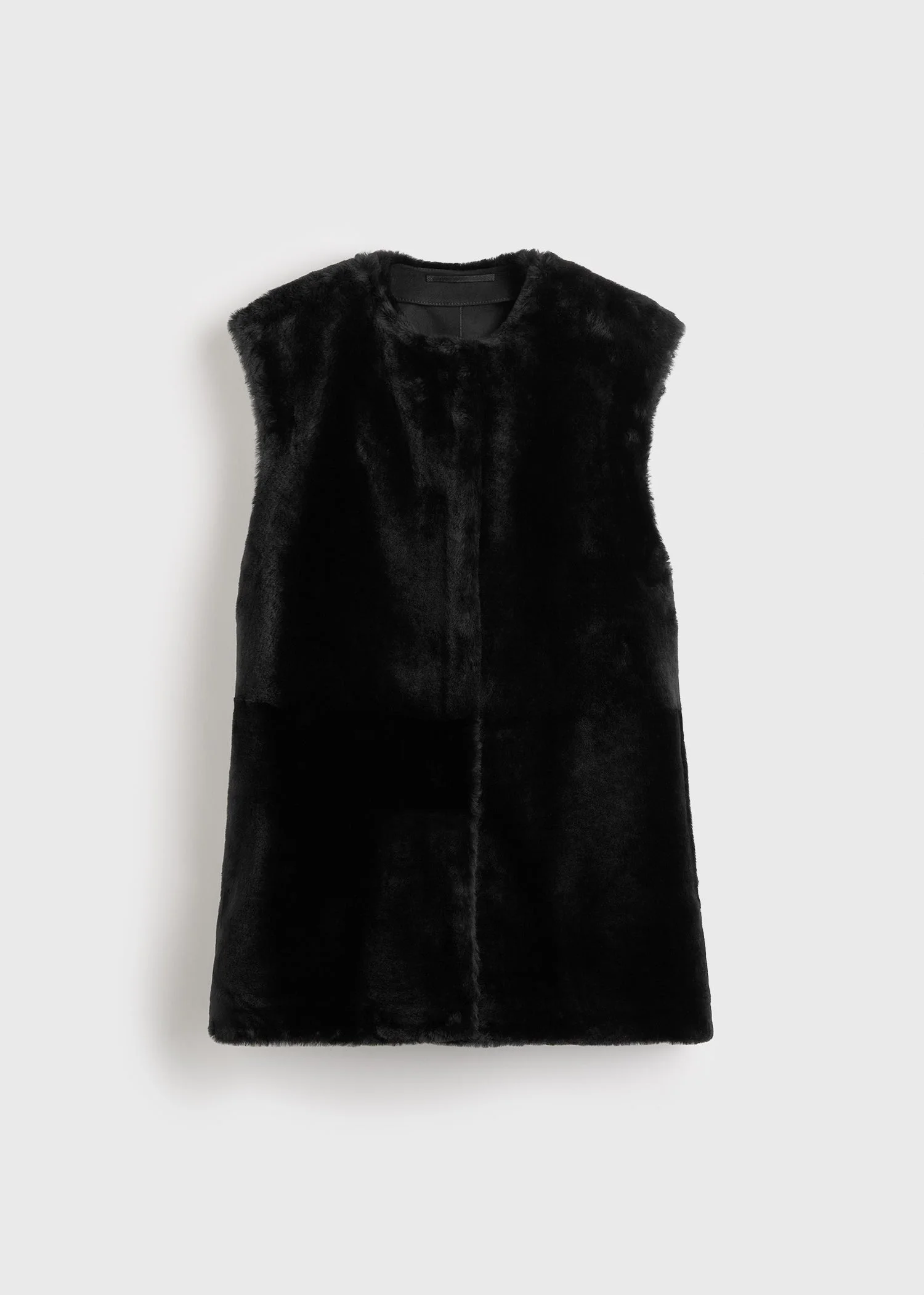 Plush shearling vest black - 1