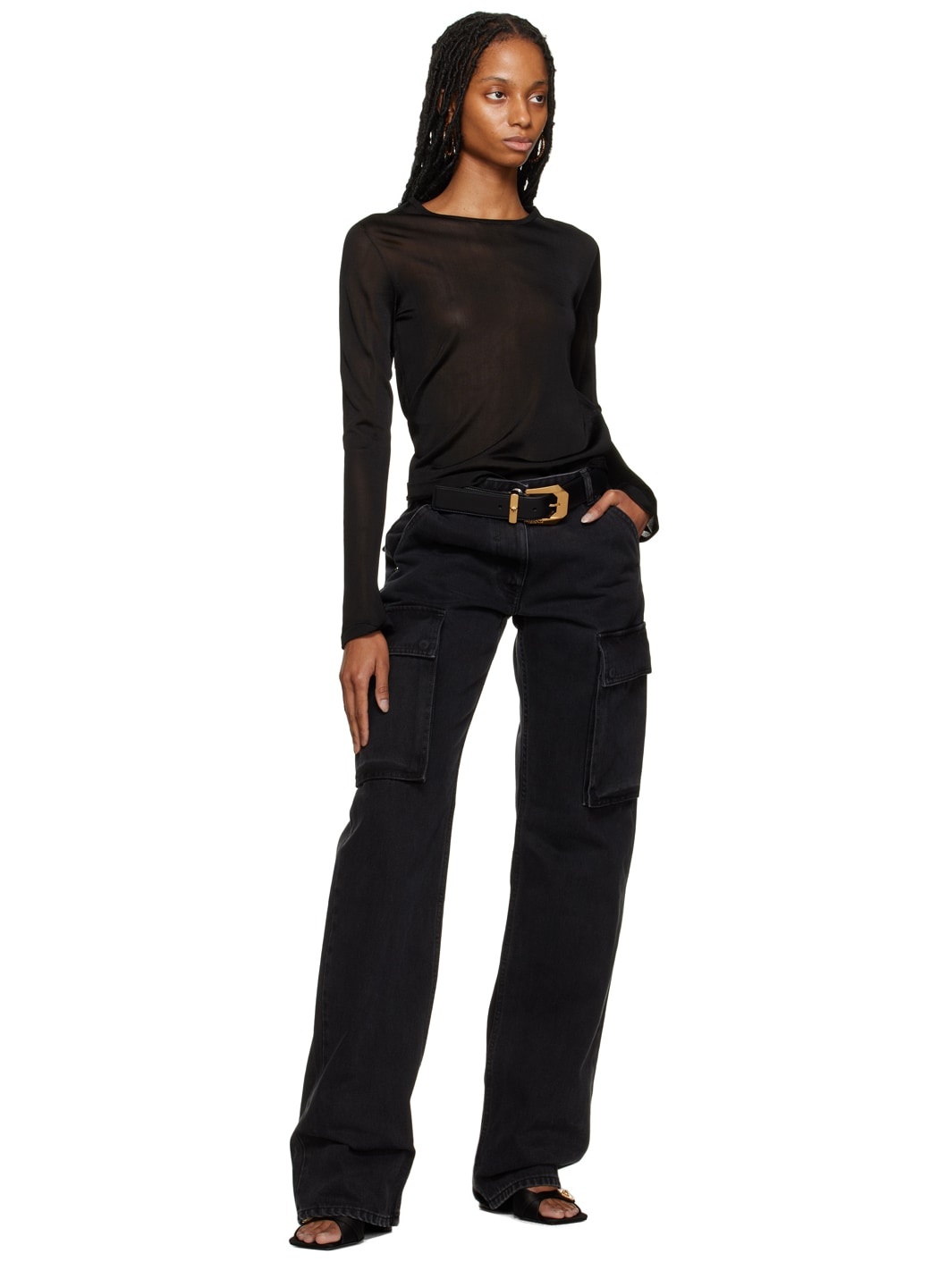 Black Slashed Sweater - 5
