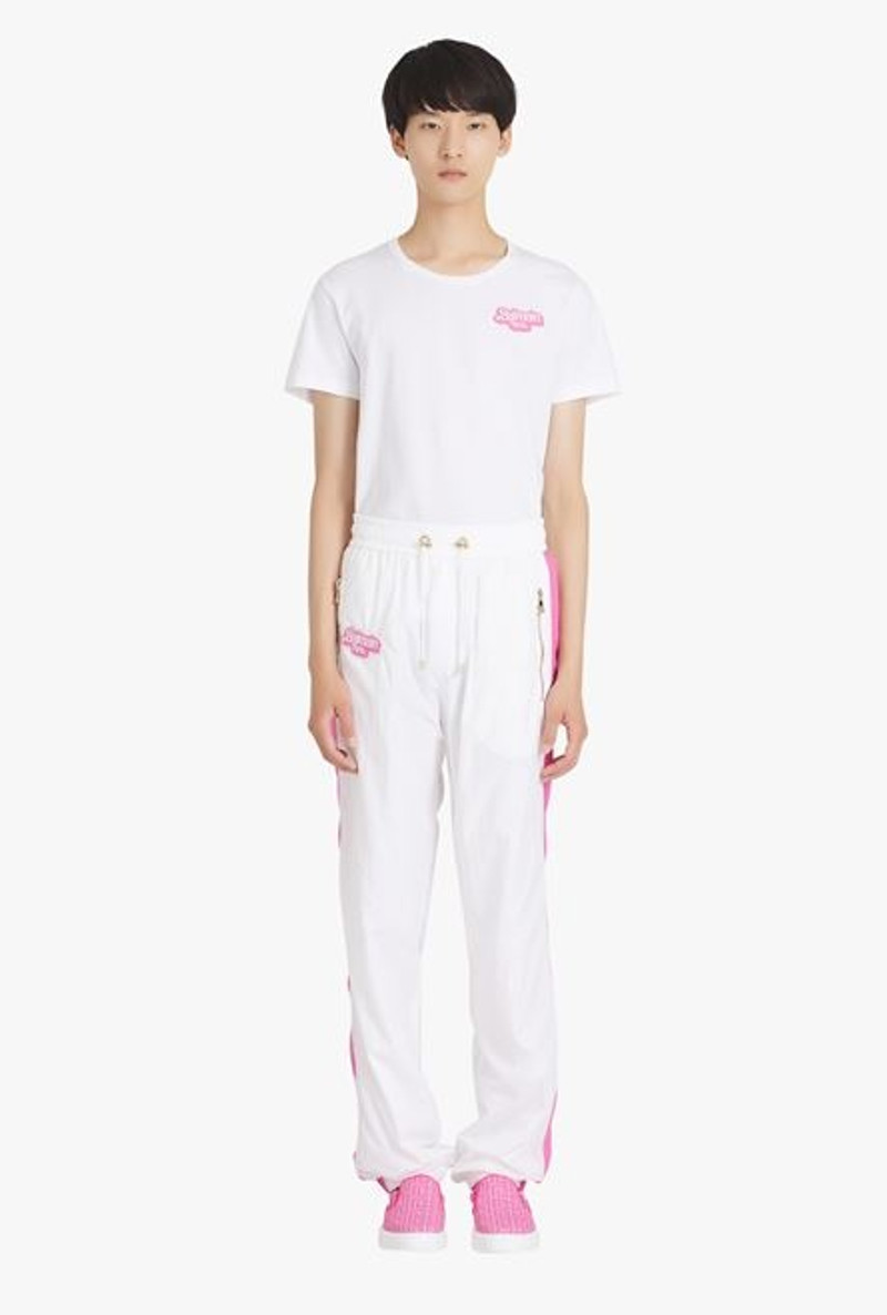 Balmain x Barbie - White and pink nylon sweatpants 4