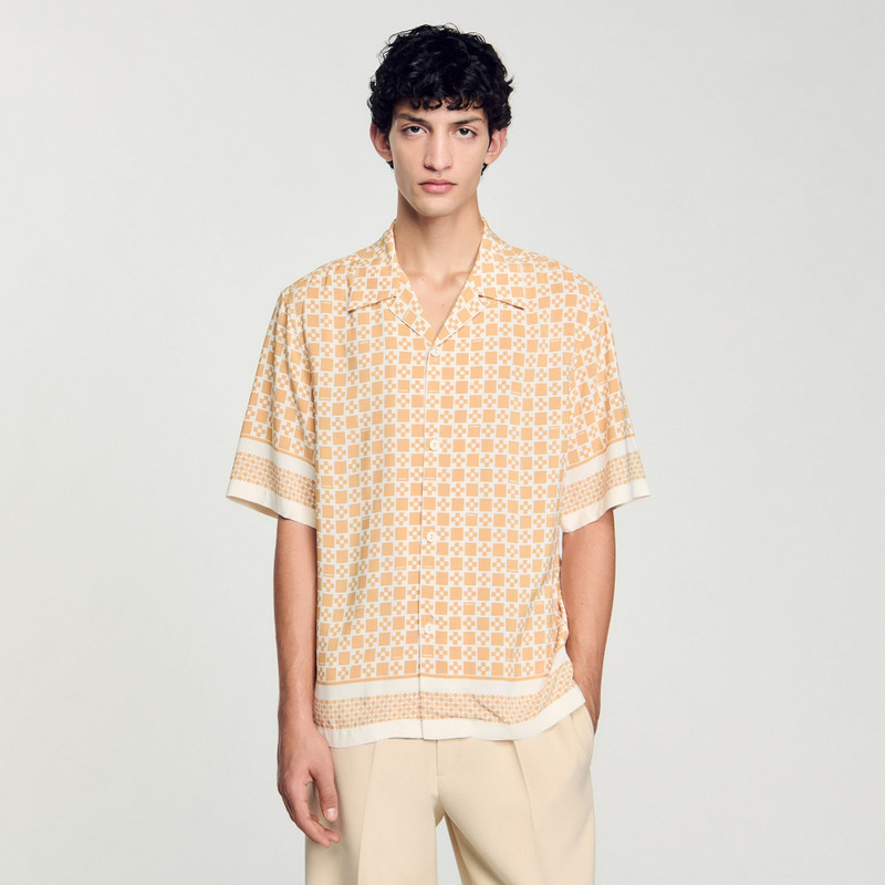 SQUARE CROSS MOTIF FLOWING SHIRT 4