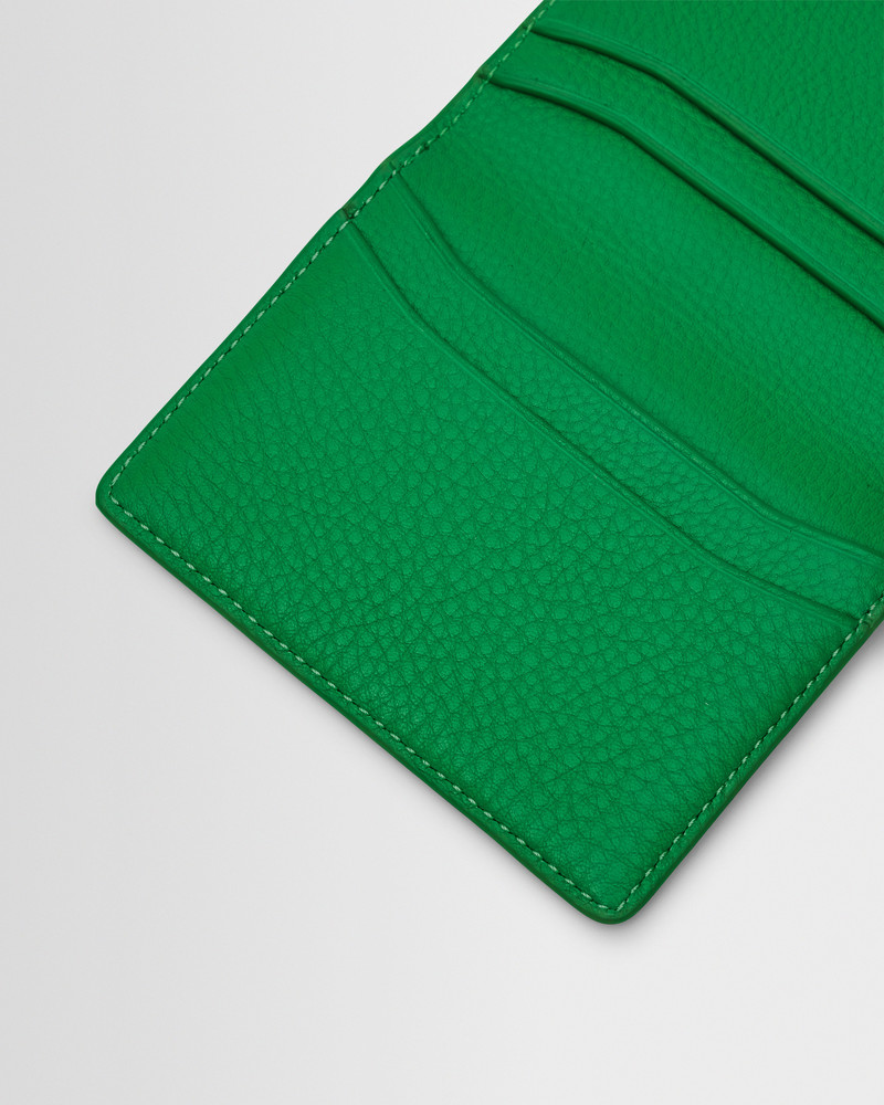 Forbe - Bright Green Grain Leather Cardholder 3