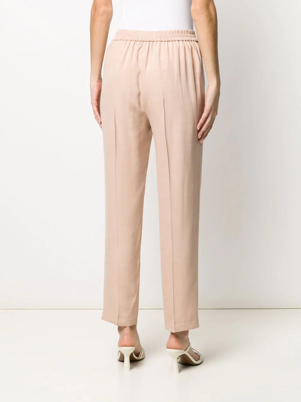 elasticated straight leg trousers - 4