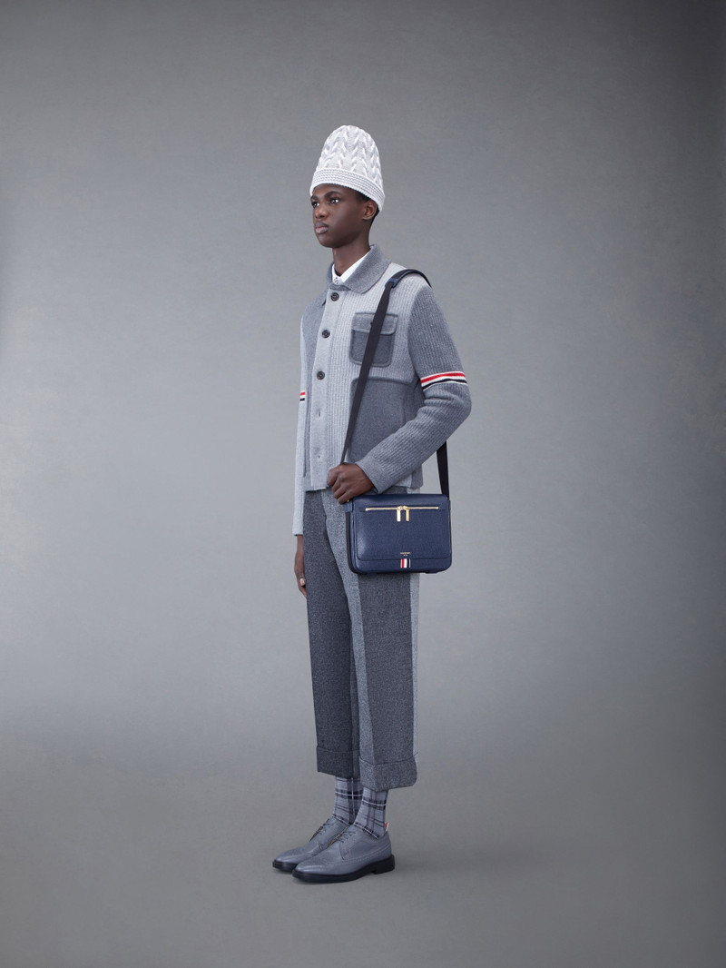 Thom Browne Pebble Grain Leather Reporter Bag outlook