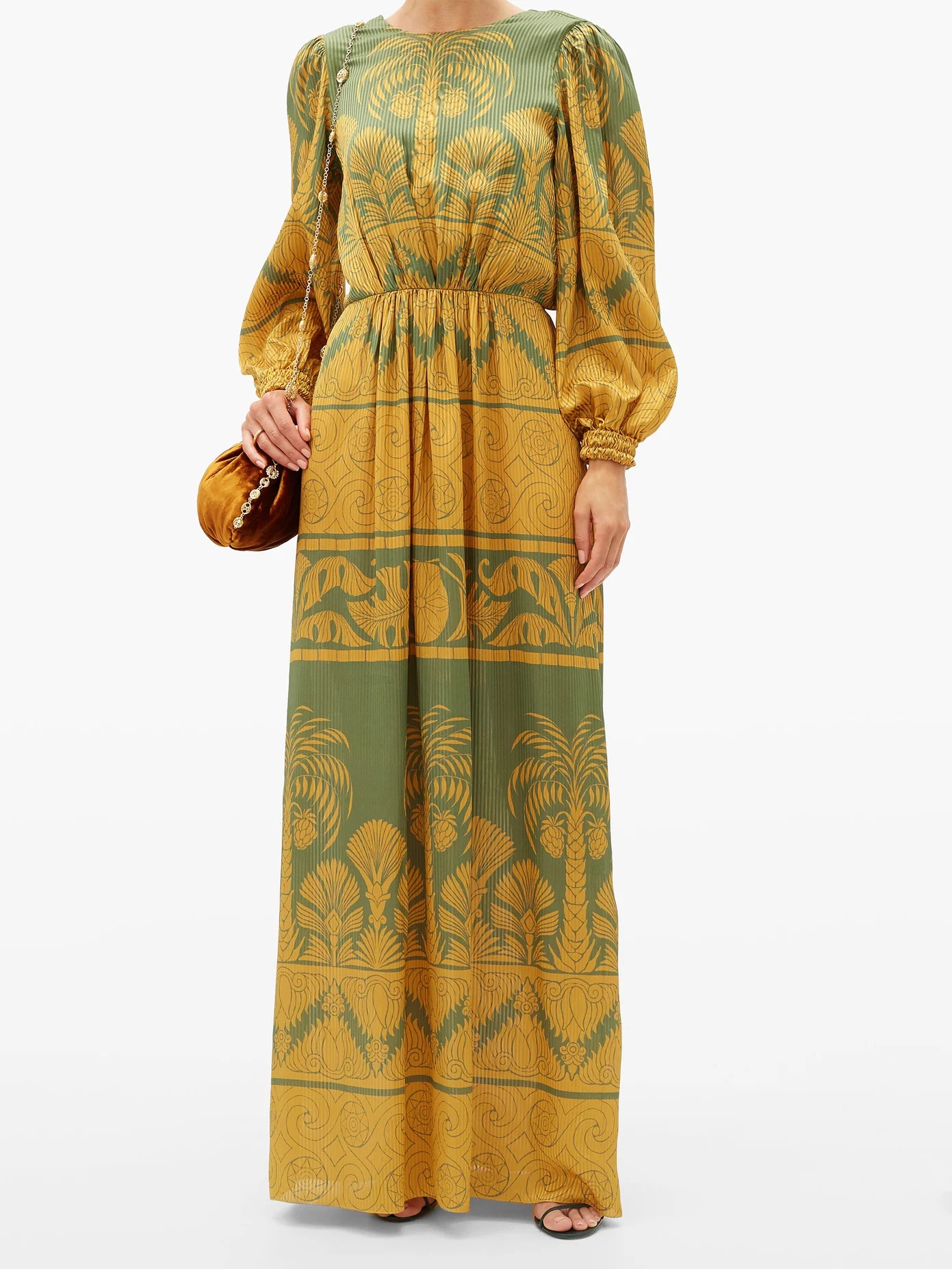 Gift of the Nile palm tree-print silk dress - 5