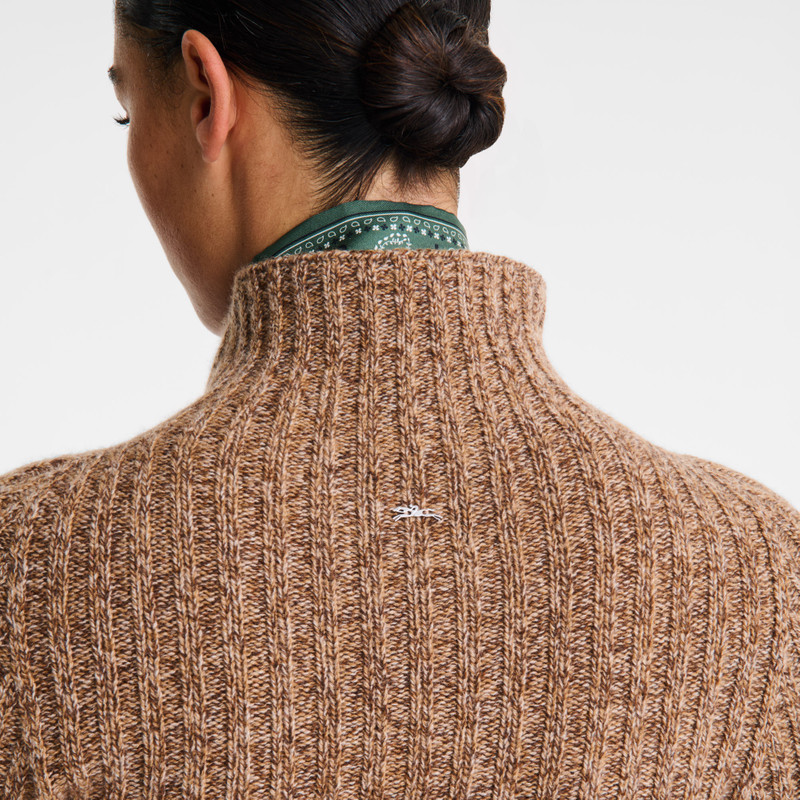 High neck sweater Chocolate - Knit 5