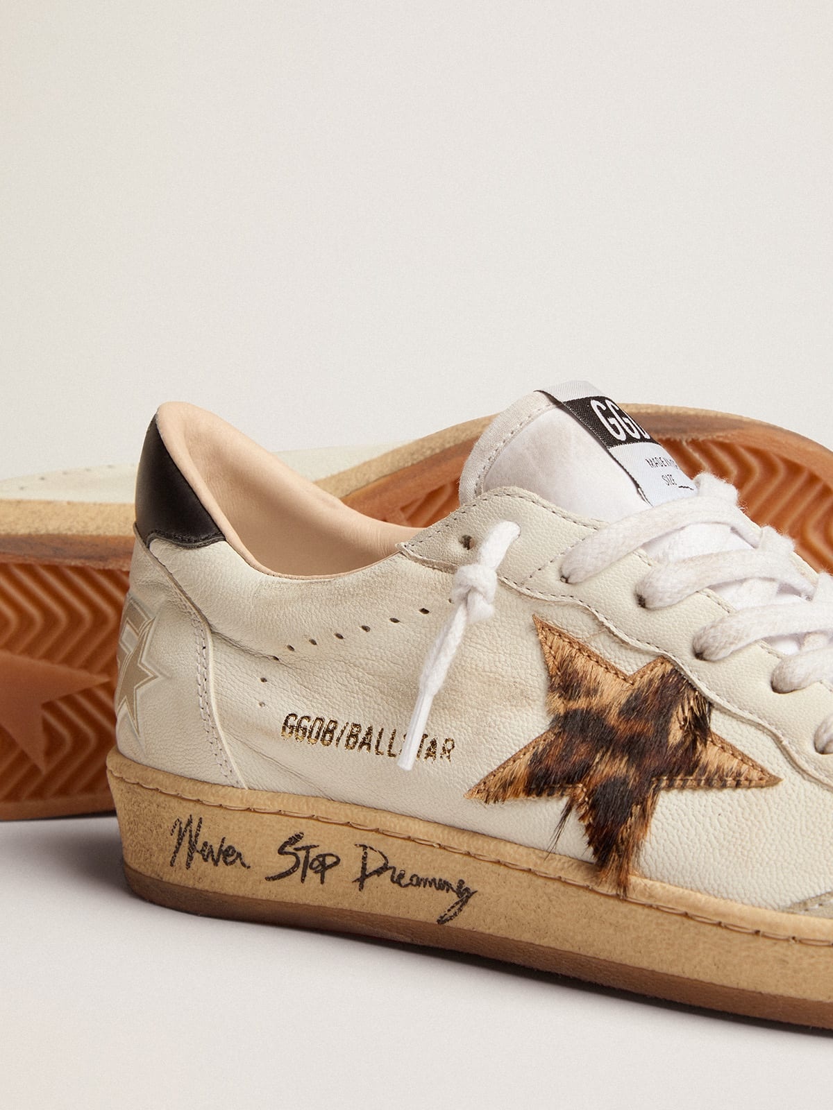 Golden Goose Ball Star sneakers with leopard-print pony skin star and black  leather heel tab | REVERSIBLE