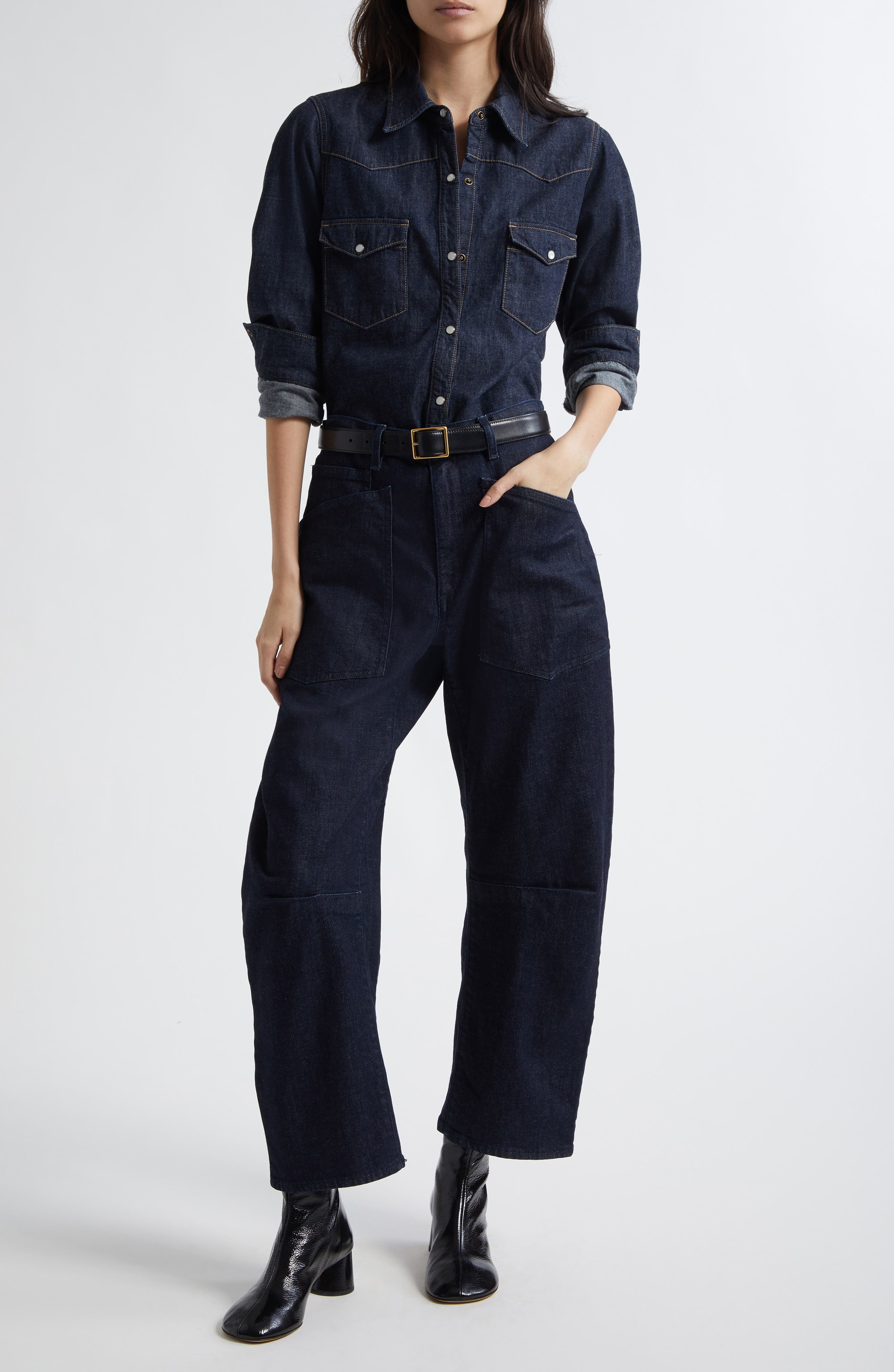 Nili Lotan Shon Barrel Jeans in Indigo Rinse at Nordstrom - 2
