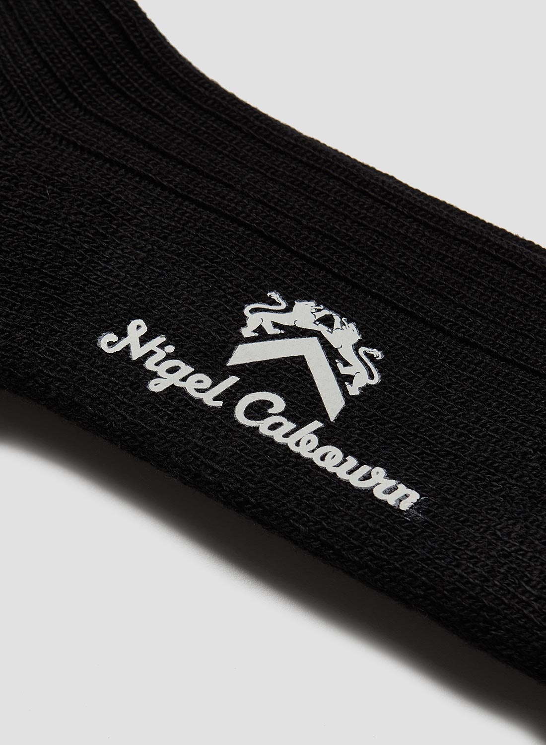 Ribbed Wool Crew Sock in Black - 3