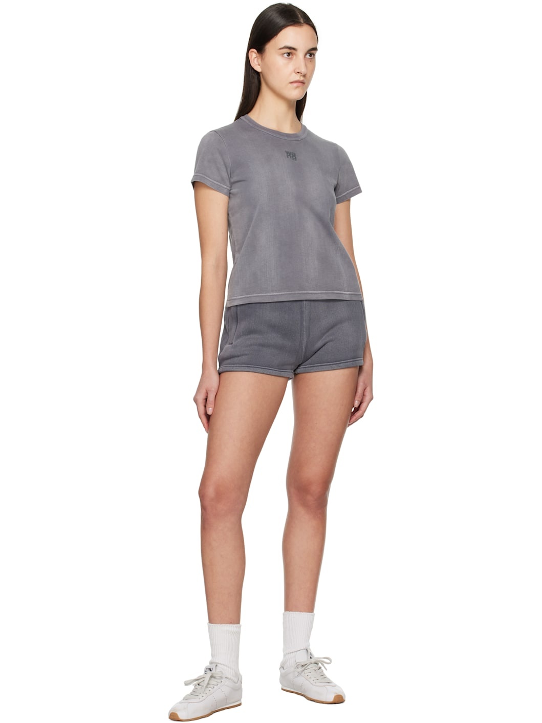 Gray Puff Paint Logo Shorts - 4