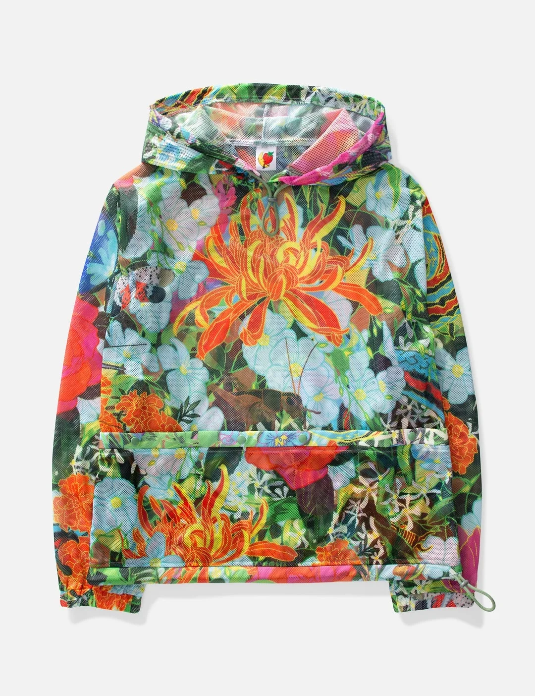 CAMO PRINT MESH PULLOVER HOODIE - 1