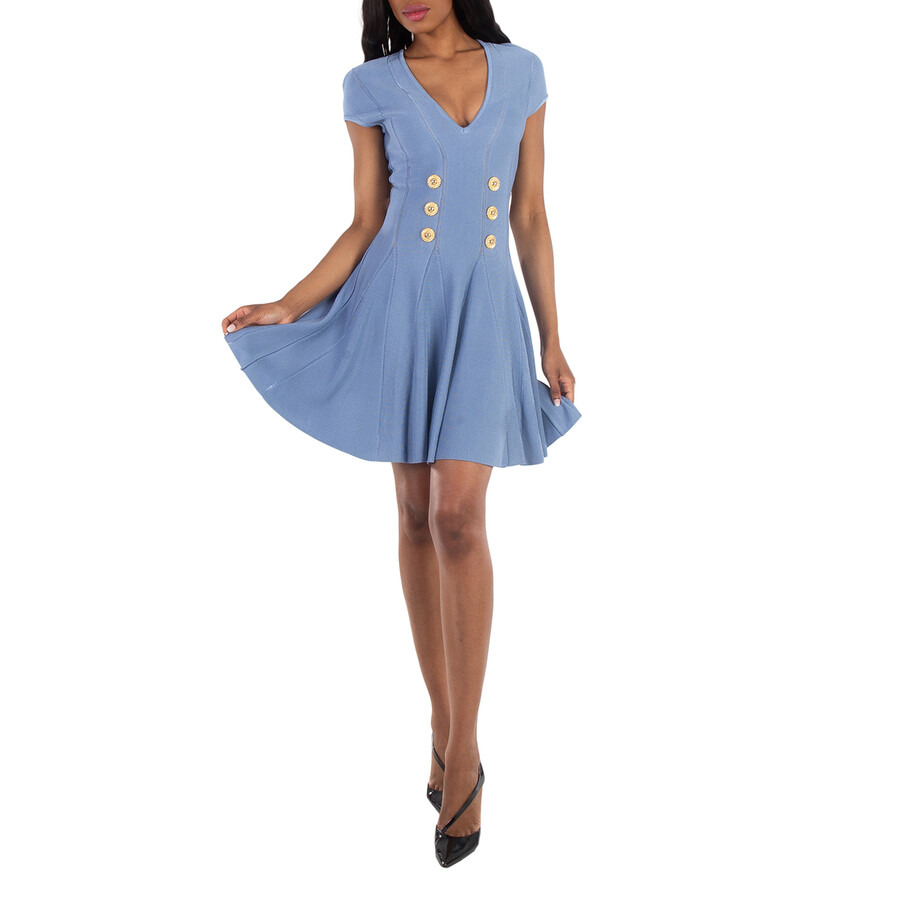 Balmain 6-Button Fine-Knit Minidress - 2