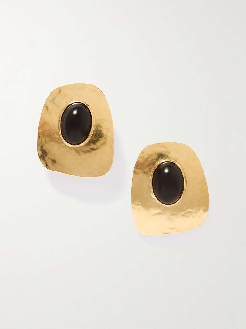 CABOCHON EARRINGS IN RESIN AND METAL - 1