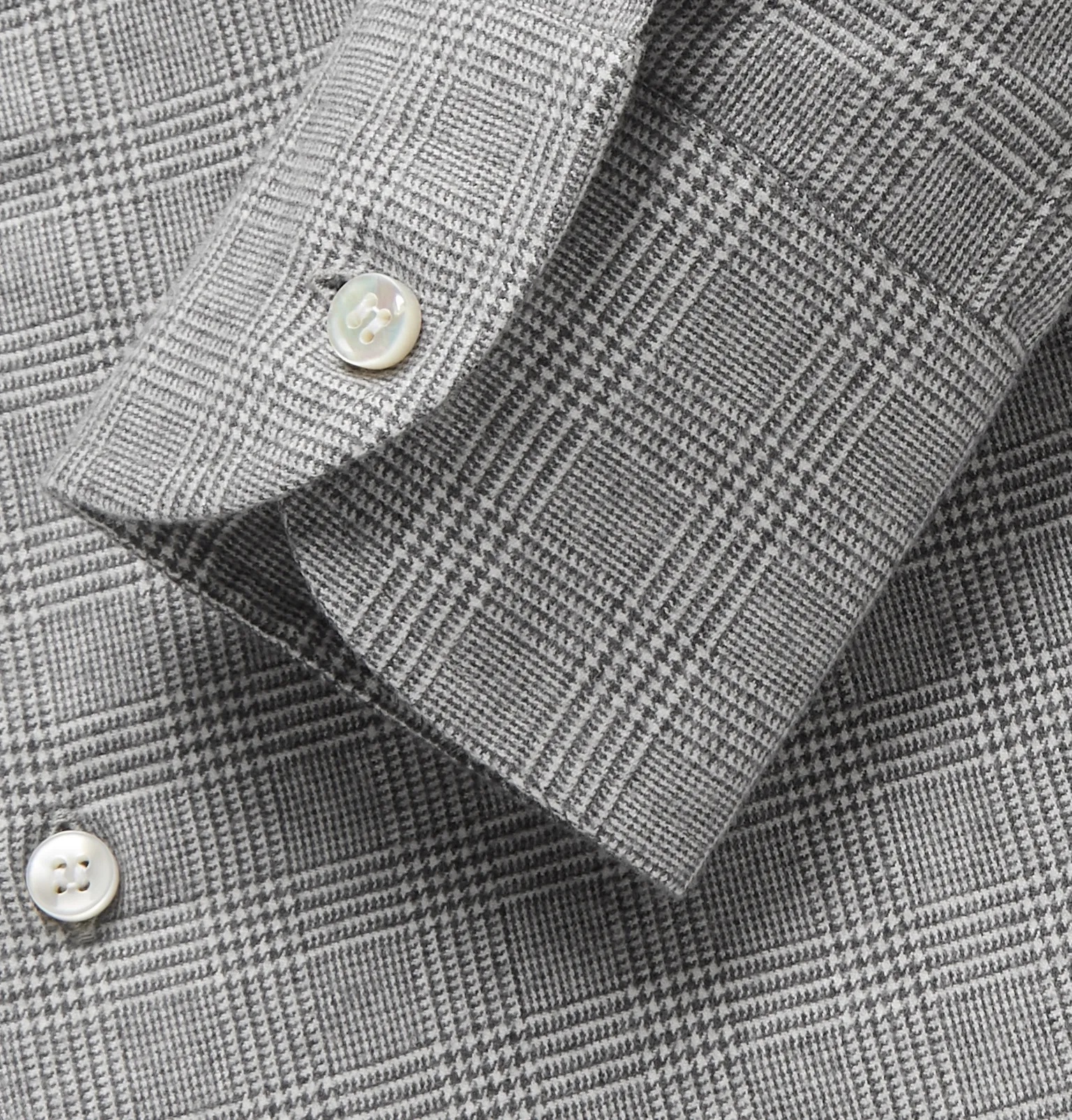 Slim-Fit Prince of Wales Checked Brushed-Cotton Shirt - 3