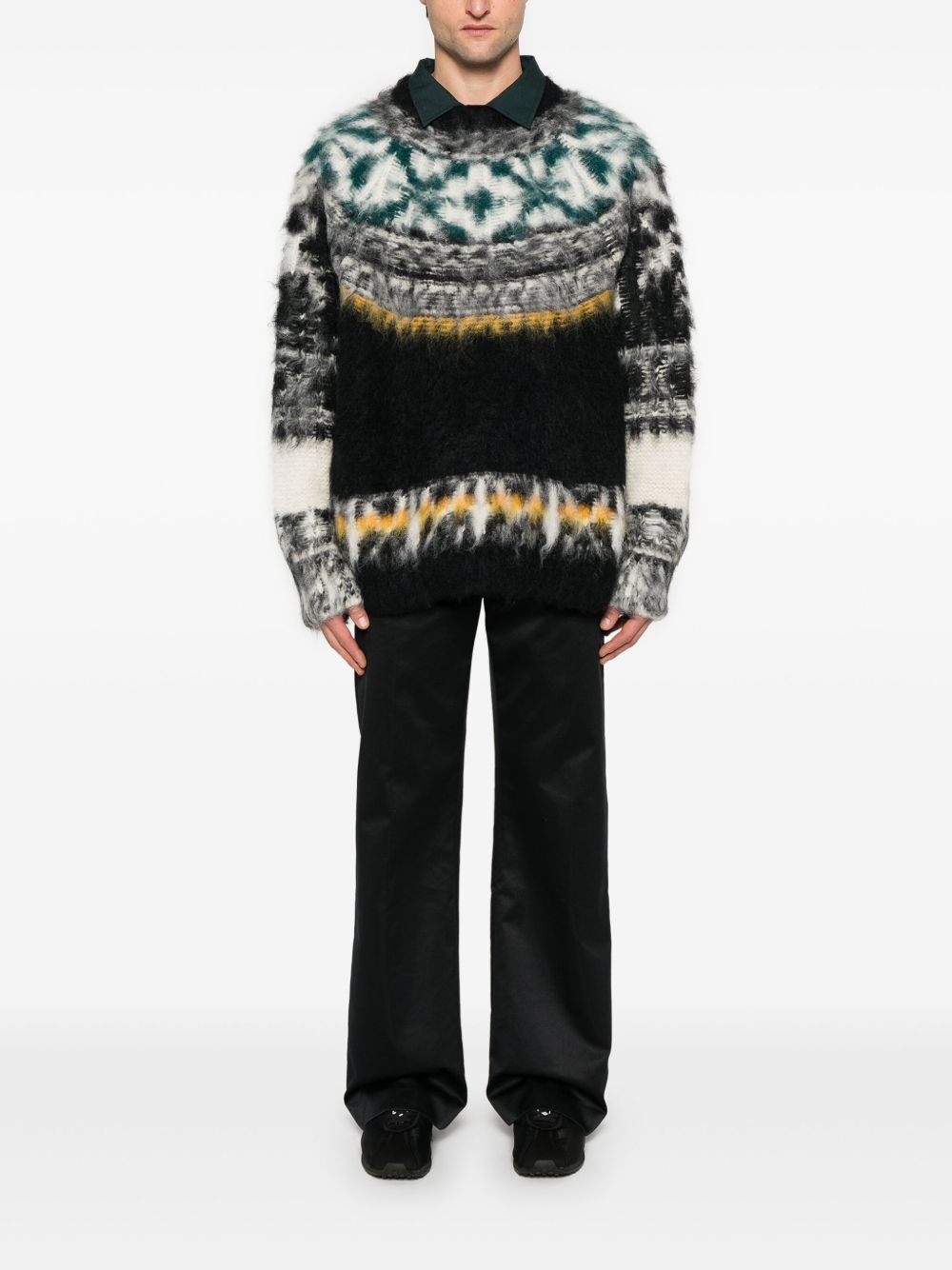 pattern intarsia-knit hoodie - 2
