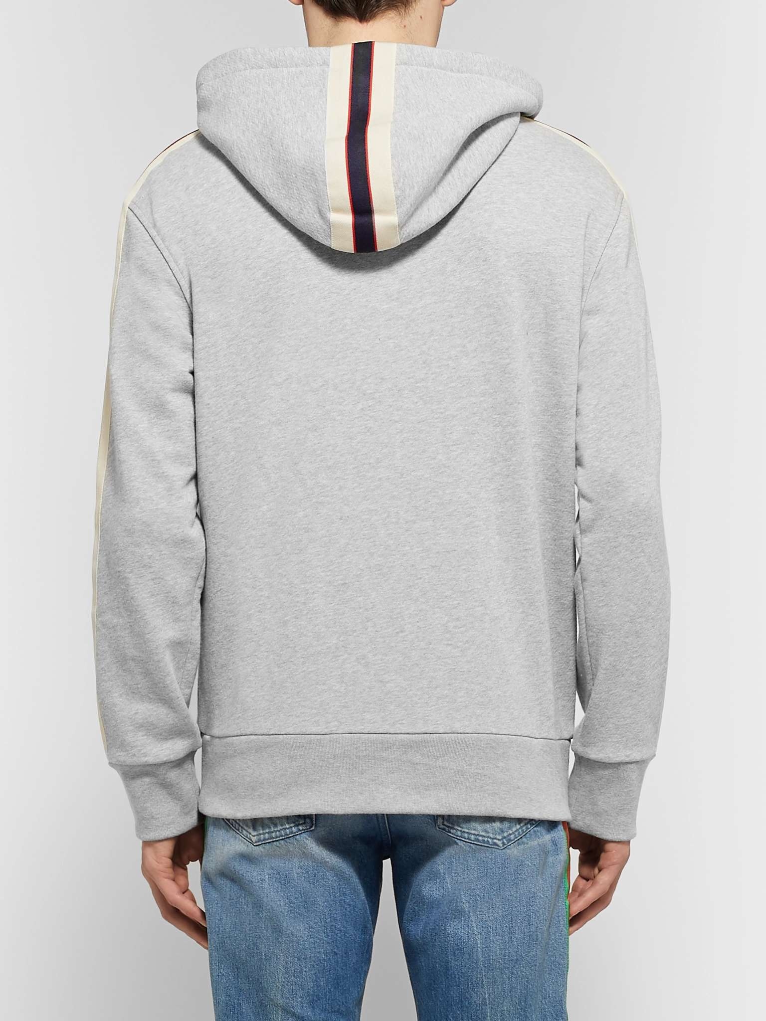 Logo Webbing-Trimmed Loopback Cotton-Jersey Zip-Up Hoodie - 5