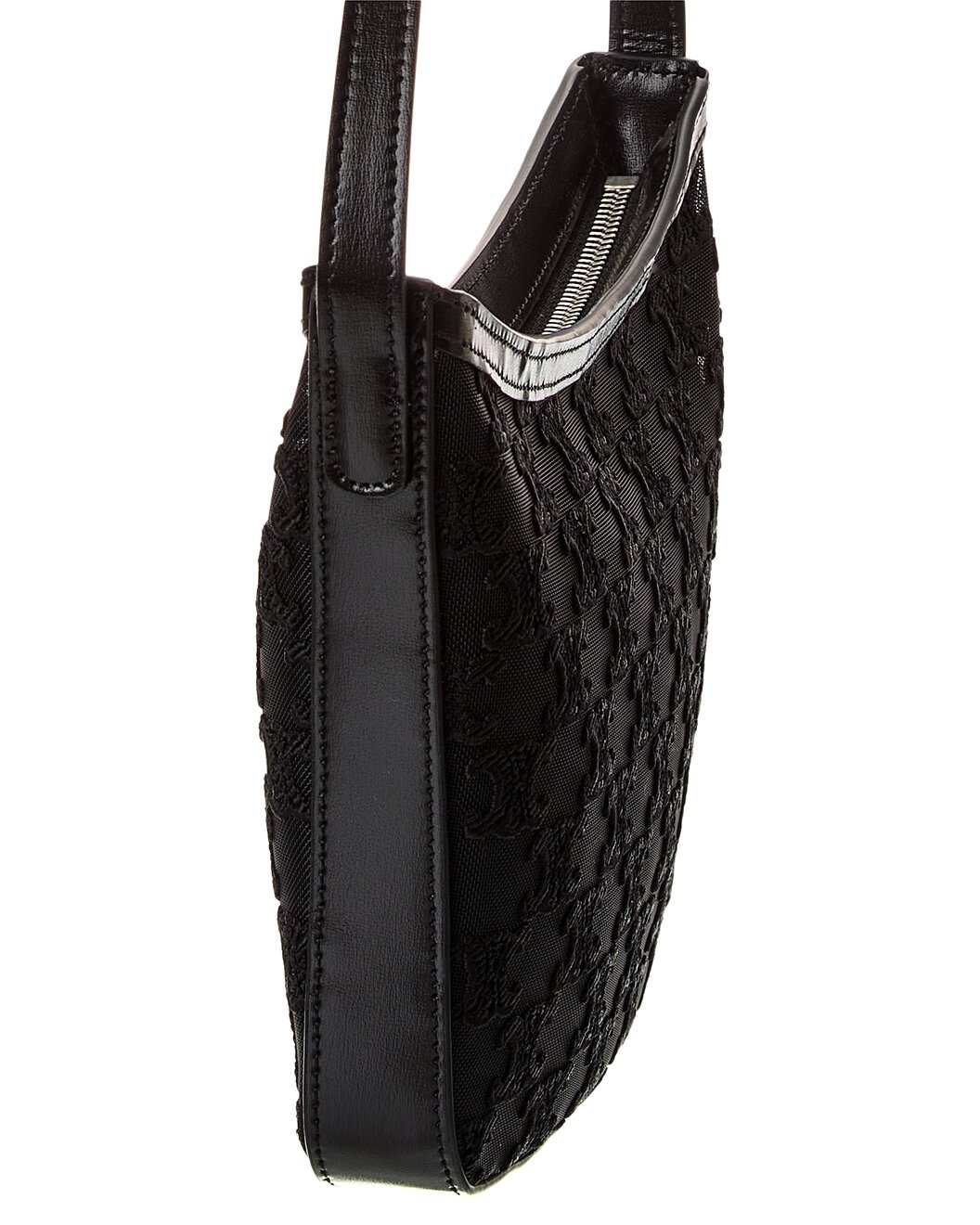CELINE Croque Medium Tulle & Leather Hobo Bag - 3