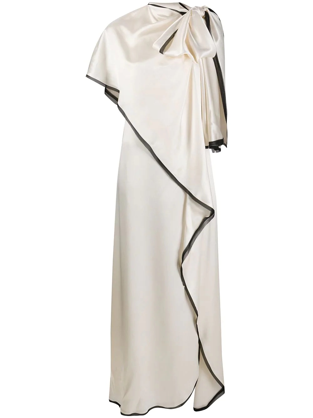 draped sleeveless silk-blend gown - 1