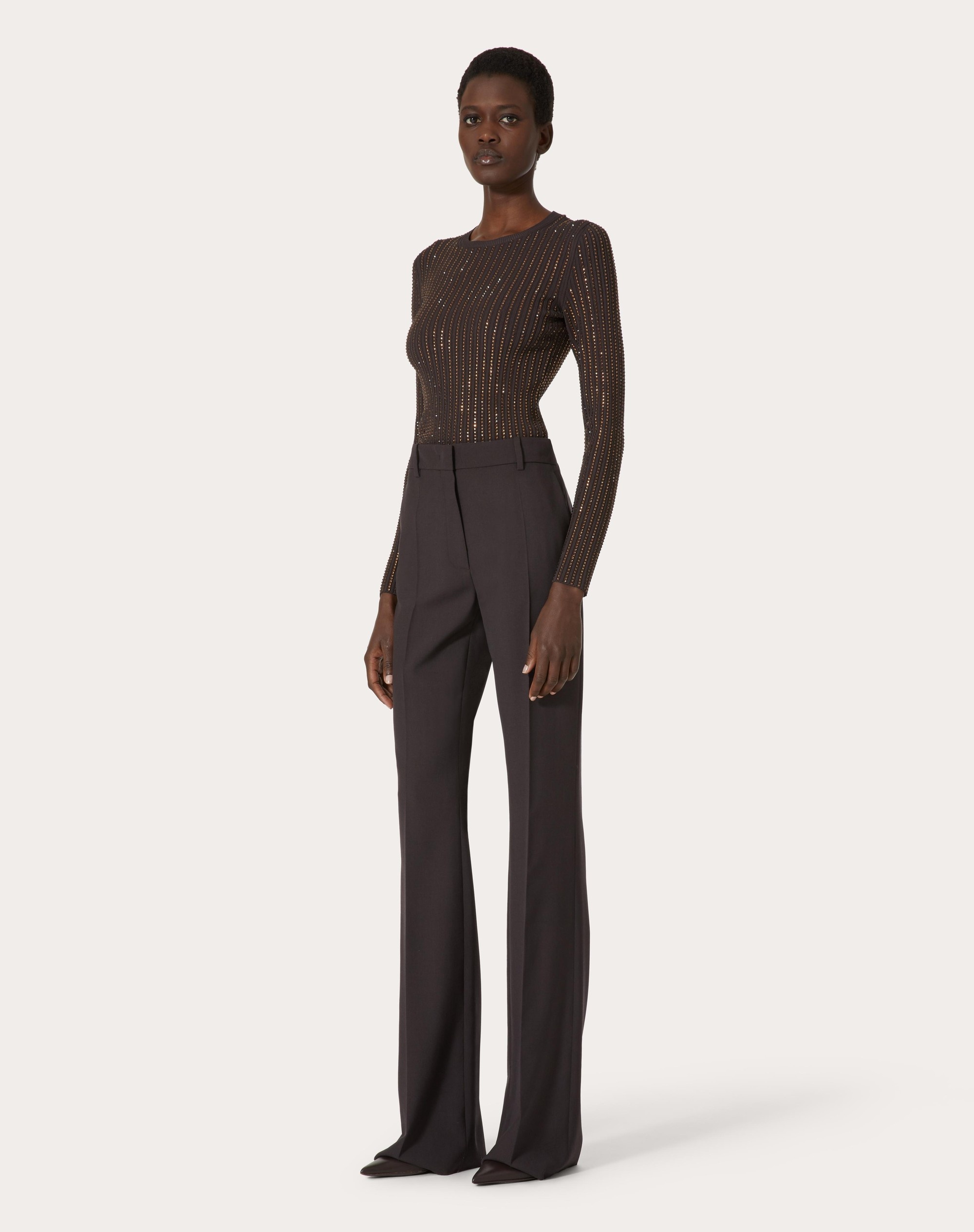 EMBROIDERED STRETCH VISCOSE SWEATER - 2