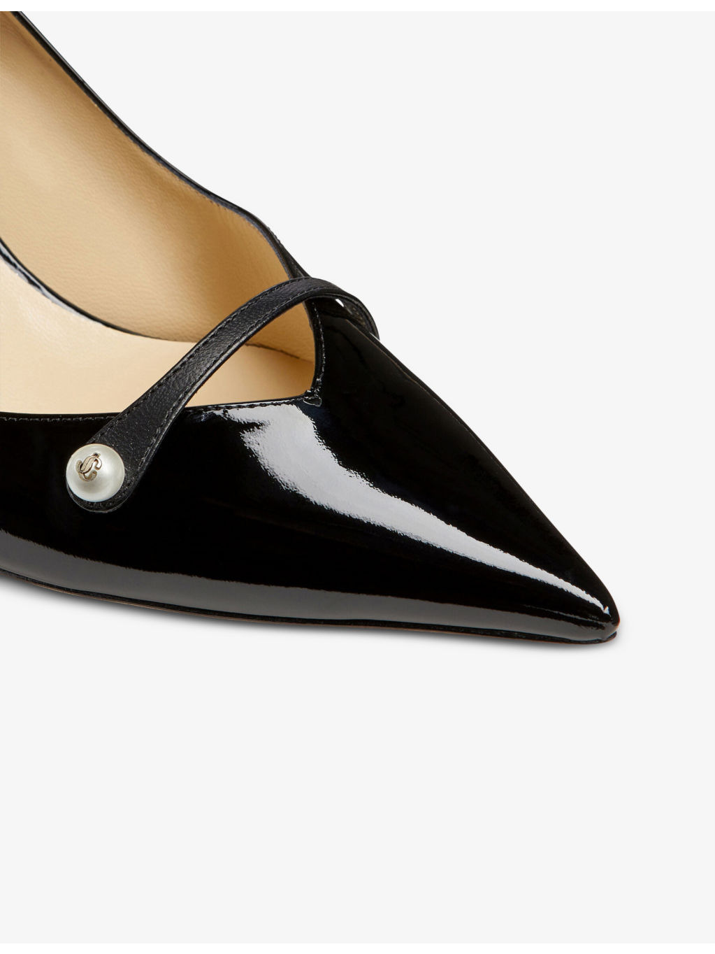 Rosalia 65 pearl-embellished patent-leather heeled courts - 4