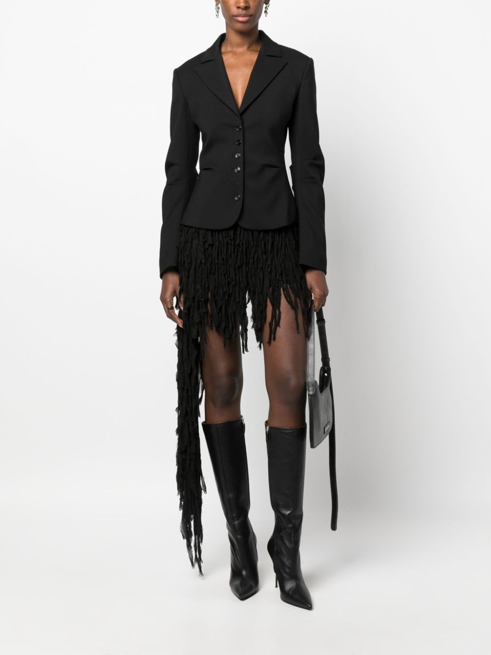 fringed asymmetric miniskirt - 2
