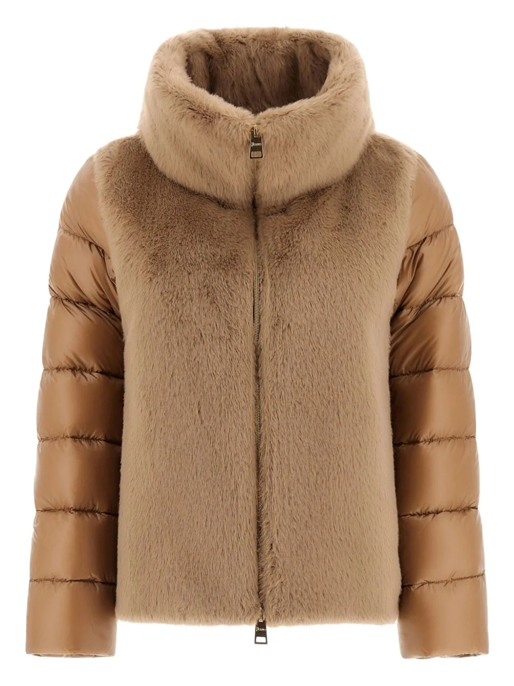 faux-fur quilted jacket - 1