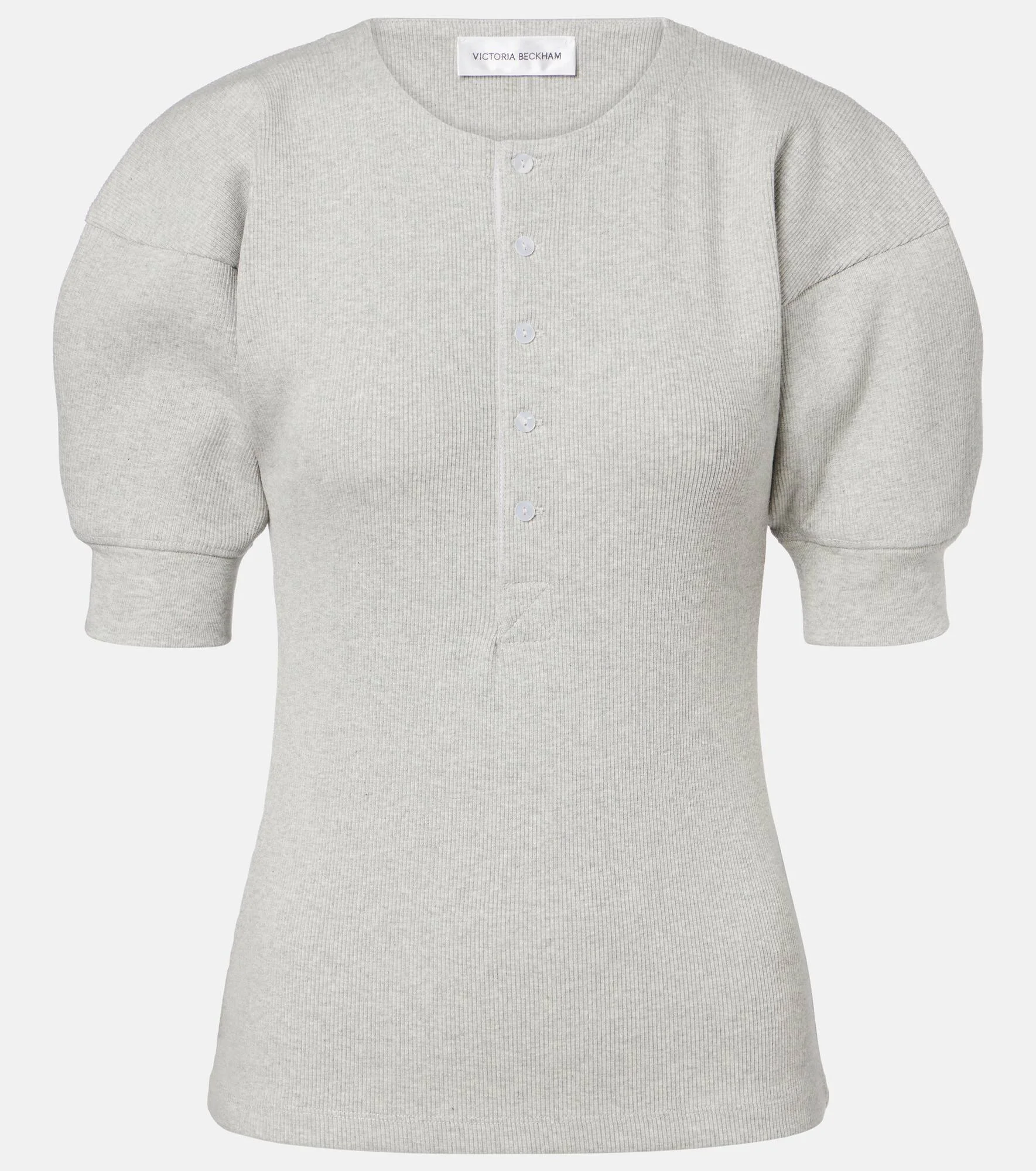 Cotton-blend Henley shirt - 1