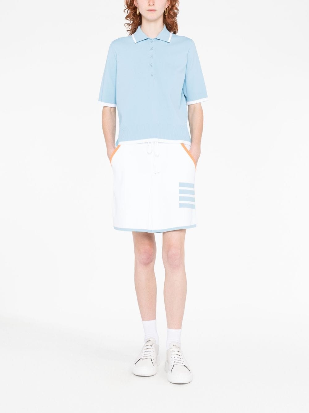 4-Bar Stripe box pleat miniskirt - 2