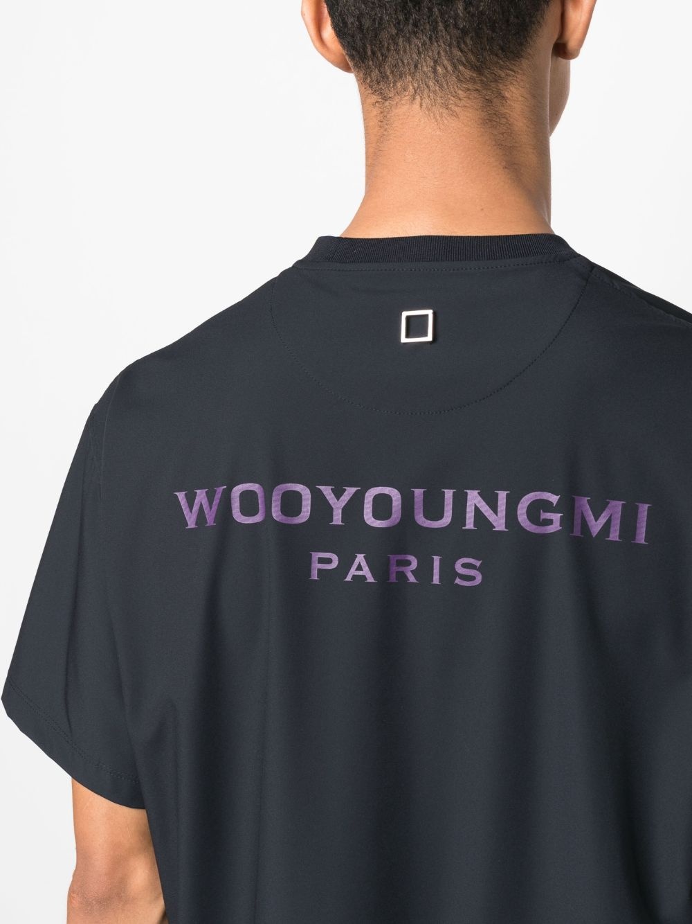 【WOOYOUNGMI】Backlogo Paris Printed Short Sleeve T-Shirt Wooyoungmi logo-print cotton T-shirt | REVERSIBLE
