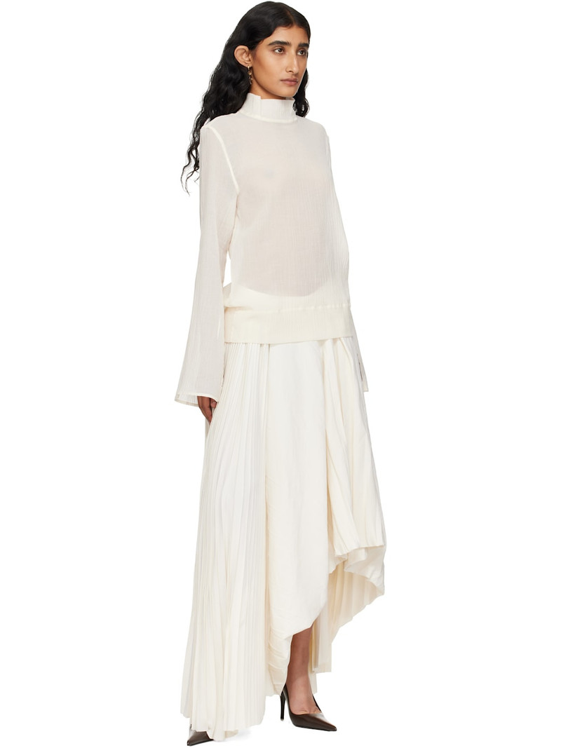 Alexander McQueen Beige Pleated Maxi Skirt outlook