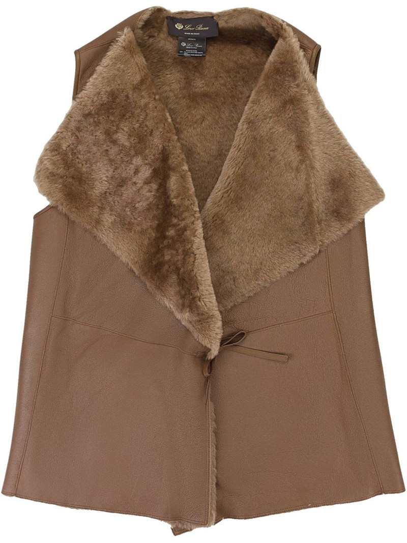 tie-fastening shearling waistcoat 1