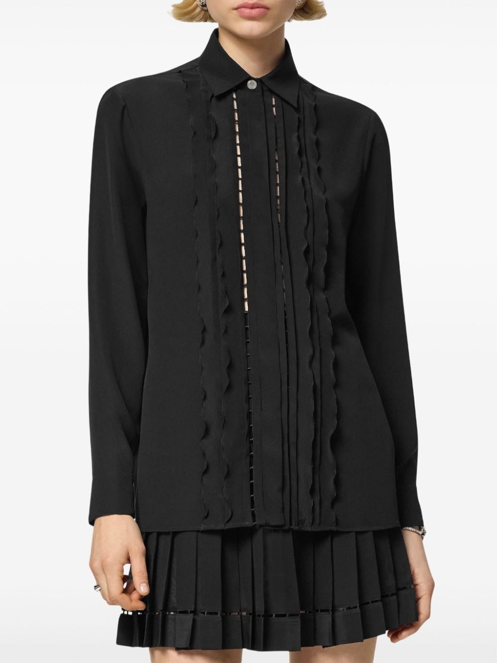 ruffled silk shirt - 3