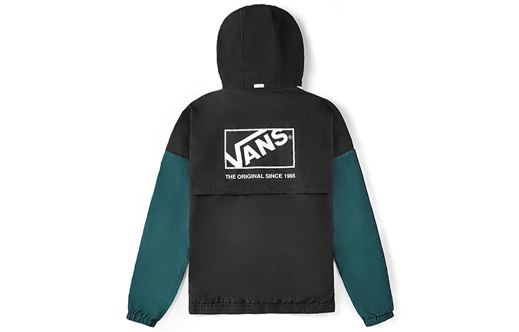 Vans Sports Hooded Jacket Couple Style Black Green Black-Green VN0A4MLABLK - 2