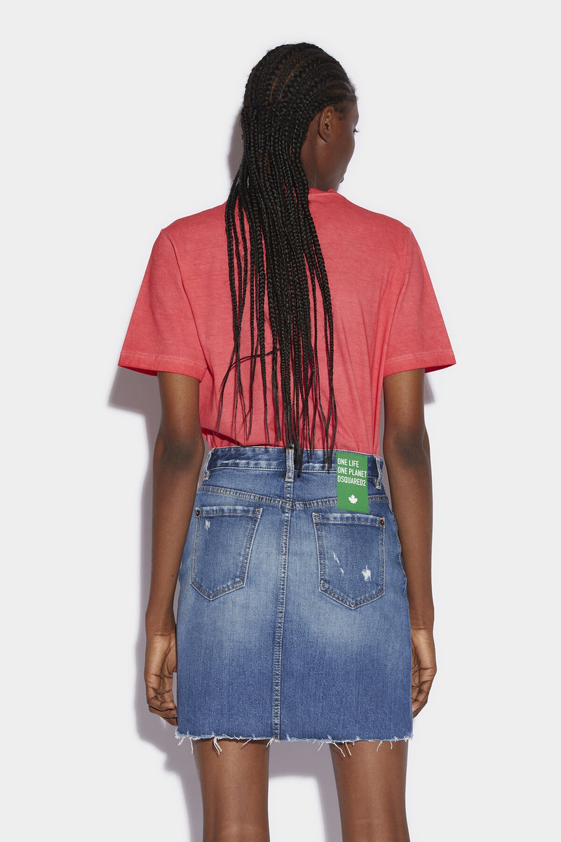 DSQUARED2 GREEN TAB PARTIALLY ORGANIC COTTON MINI SKIRT outlook