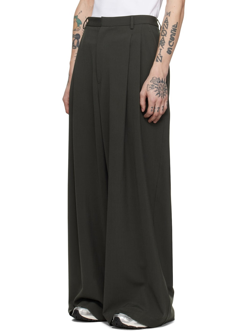 LU'U DAN Khaki Jumbo Wide Leg Trousers outlook