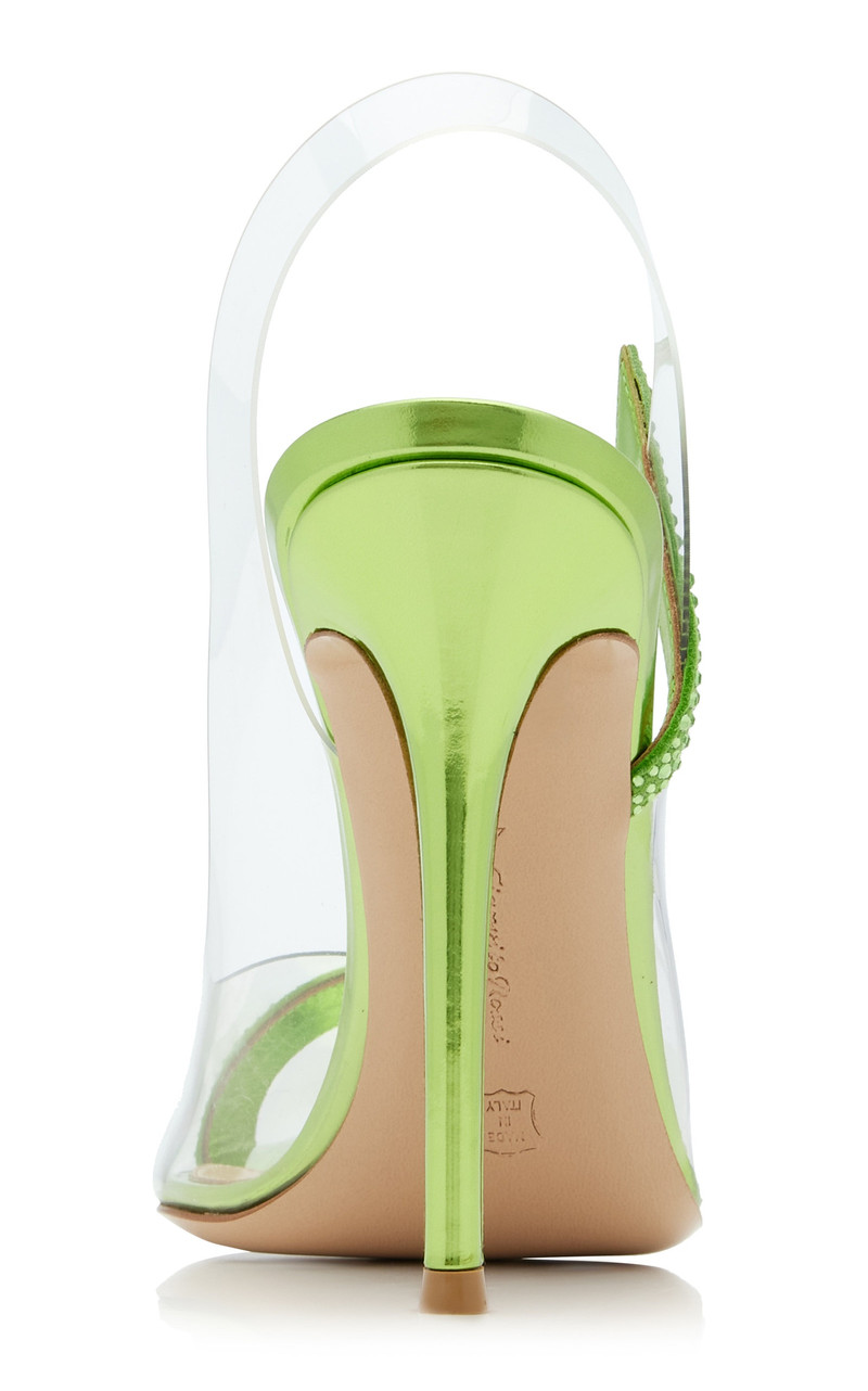 Hortensia Plexi & Embellished Leather Pumps green 5