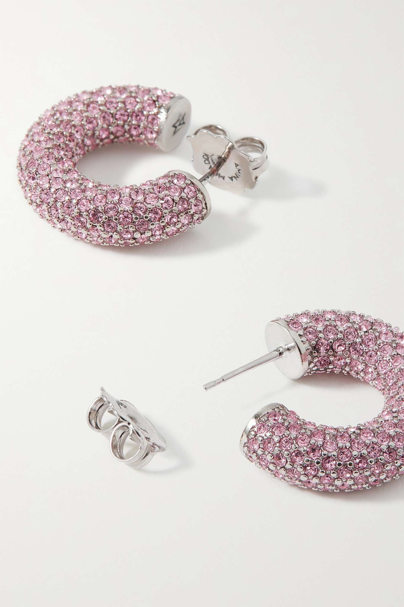 Cameron silver-tone crystal hoop earrings - 3