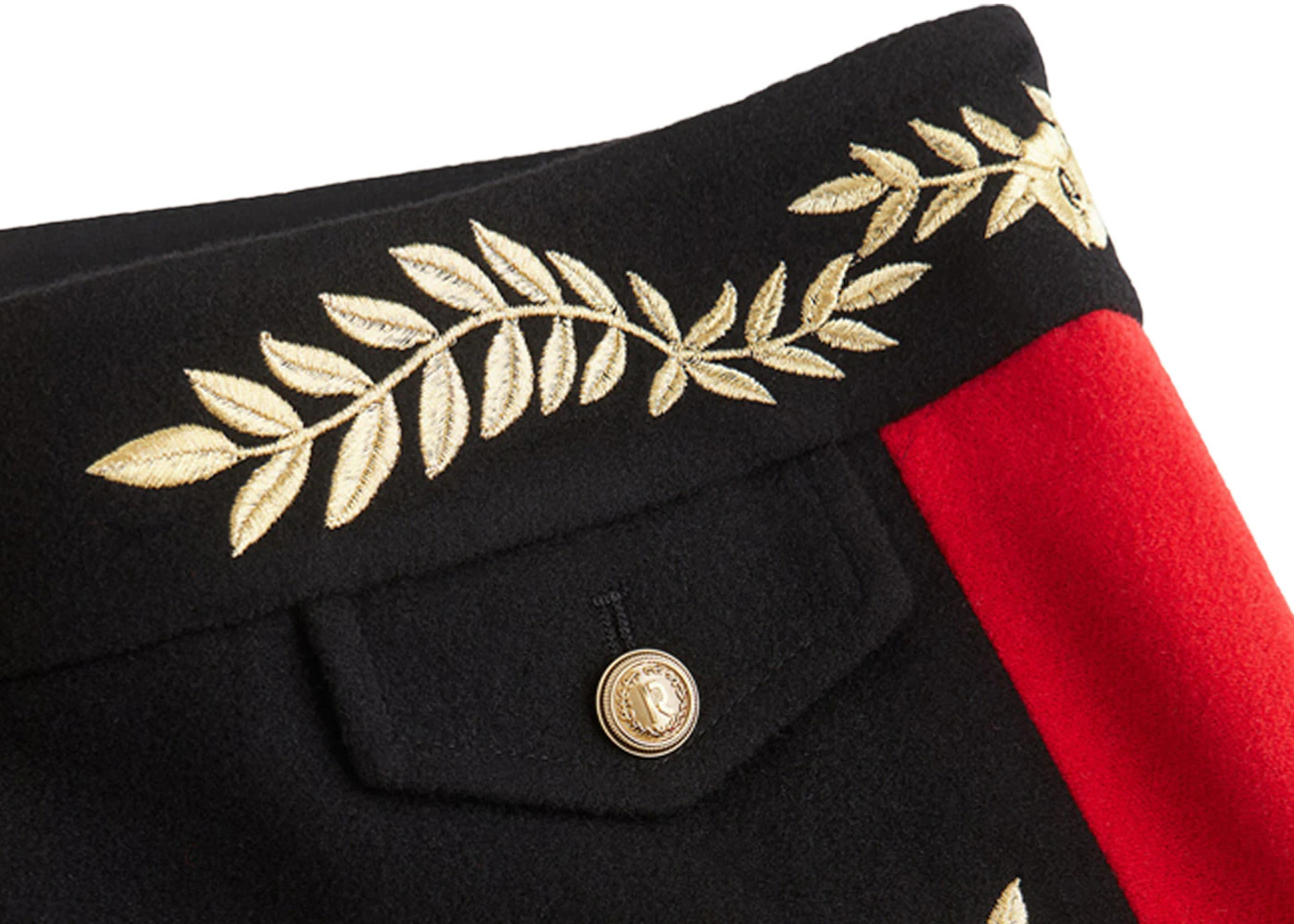 Rabanne H&M Embroidered Wool Pants Black - 2