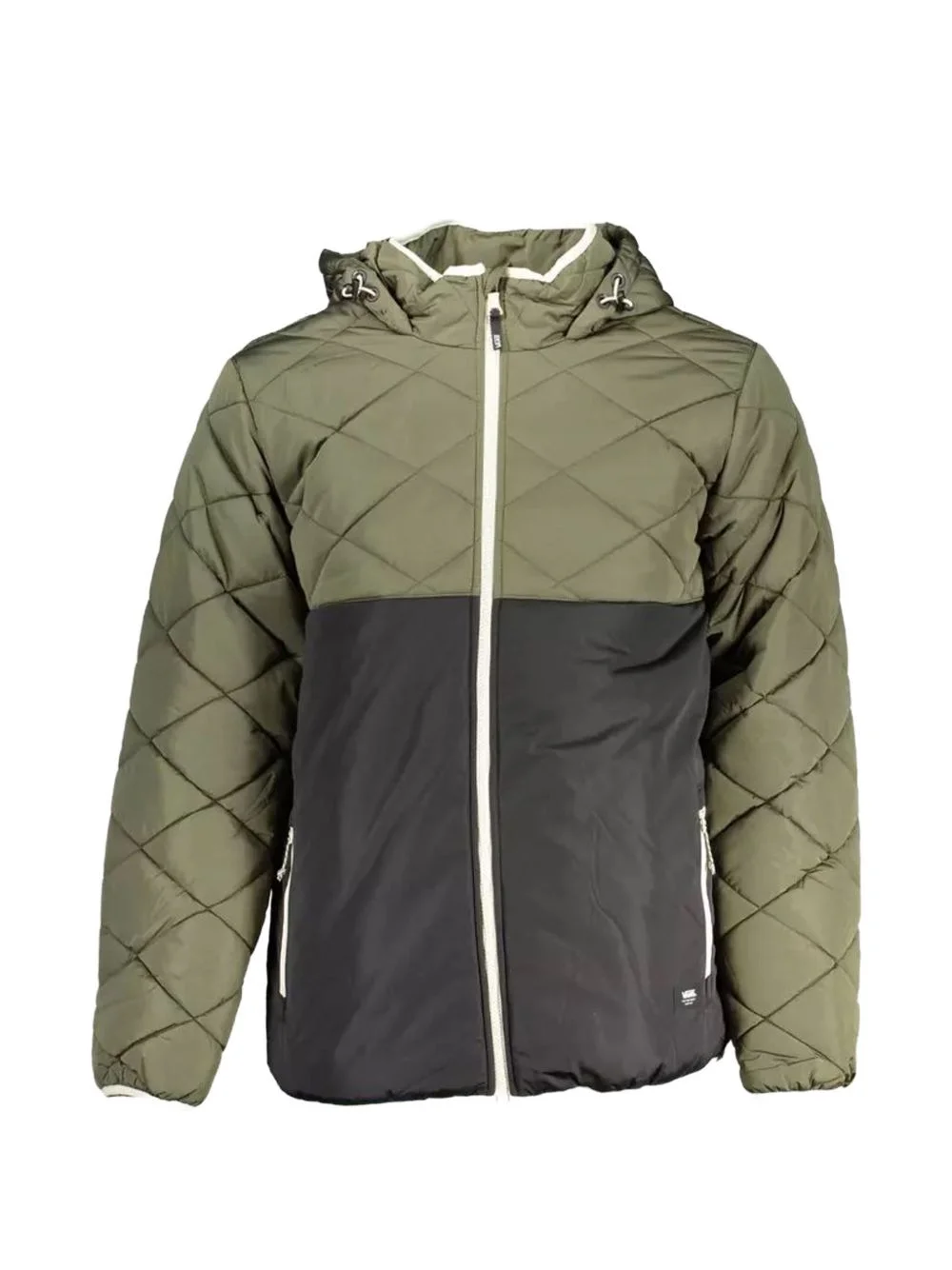 colour-block diamond-quilted jacket - 1