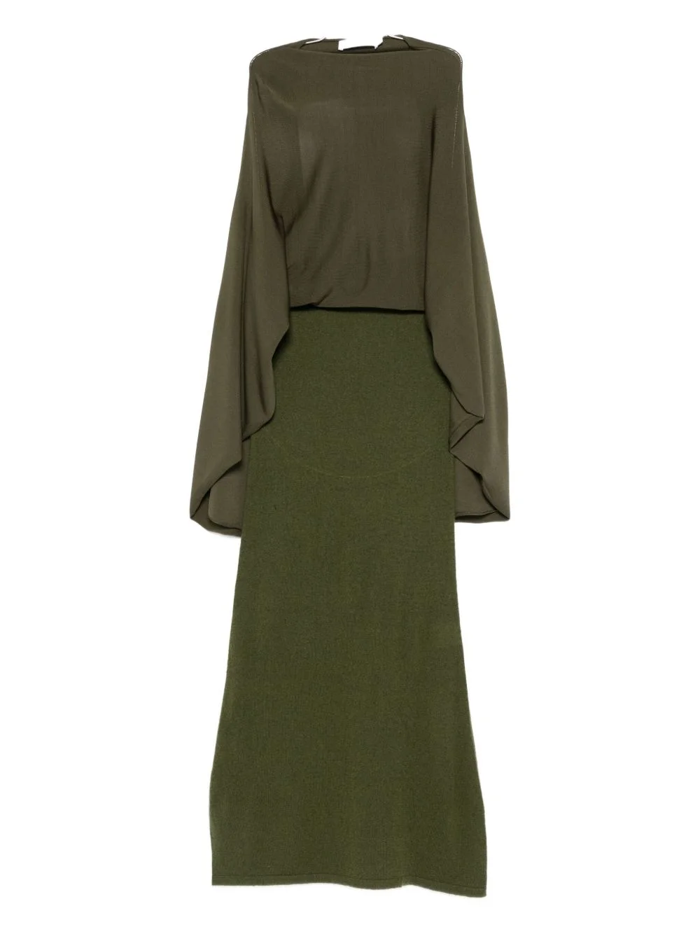 cape-detail maxi dress - 1