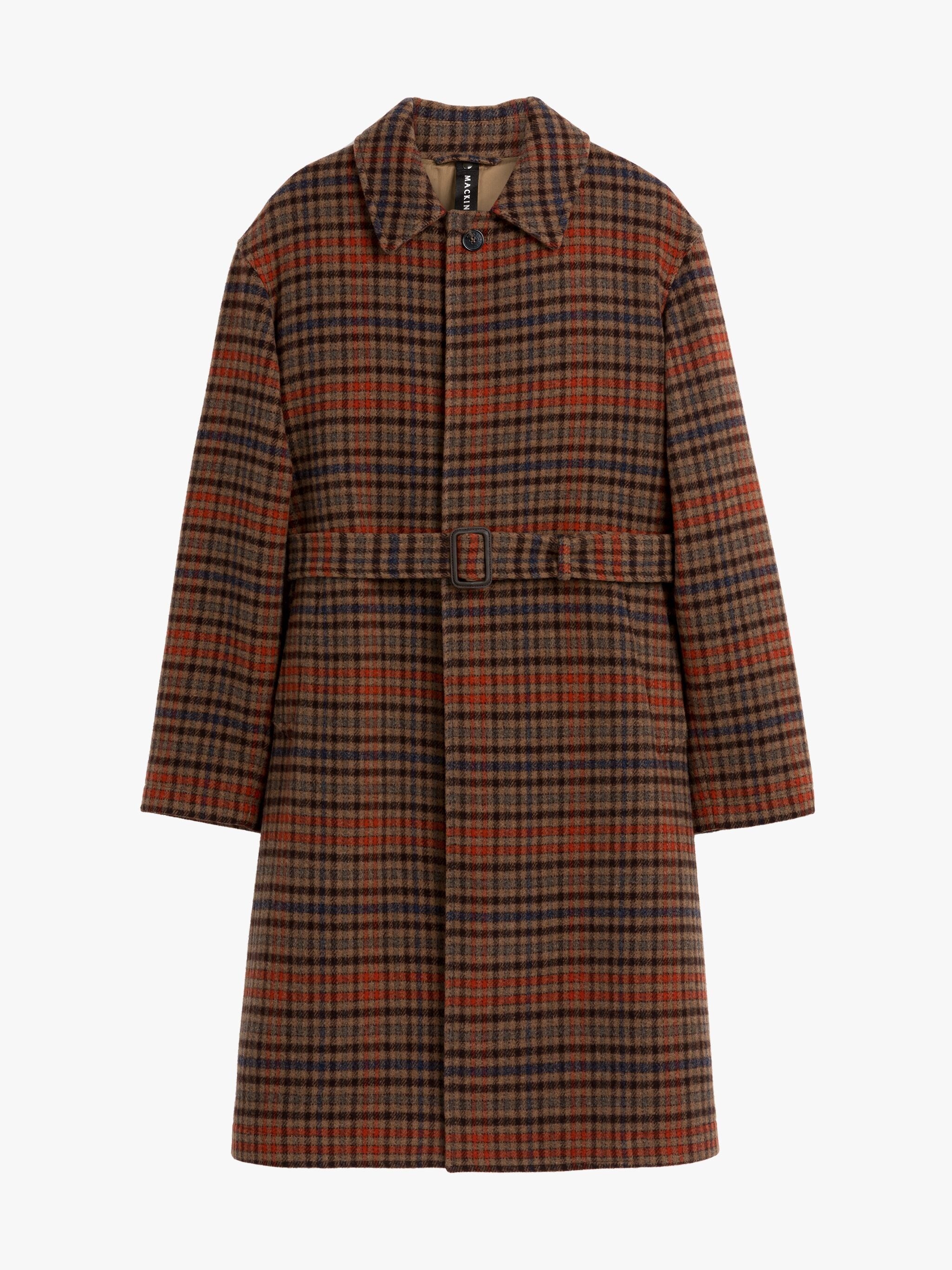 Mackintosh MILAN BROWN CHECK WOOL COAT | REVERSIBLE