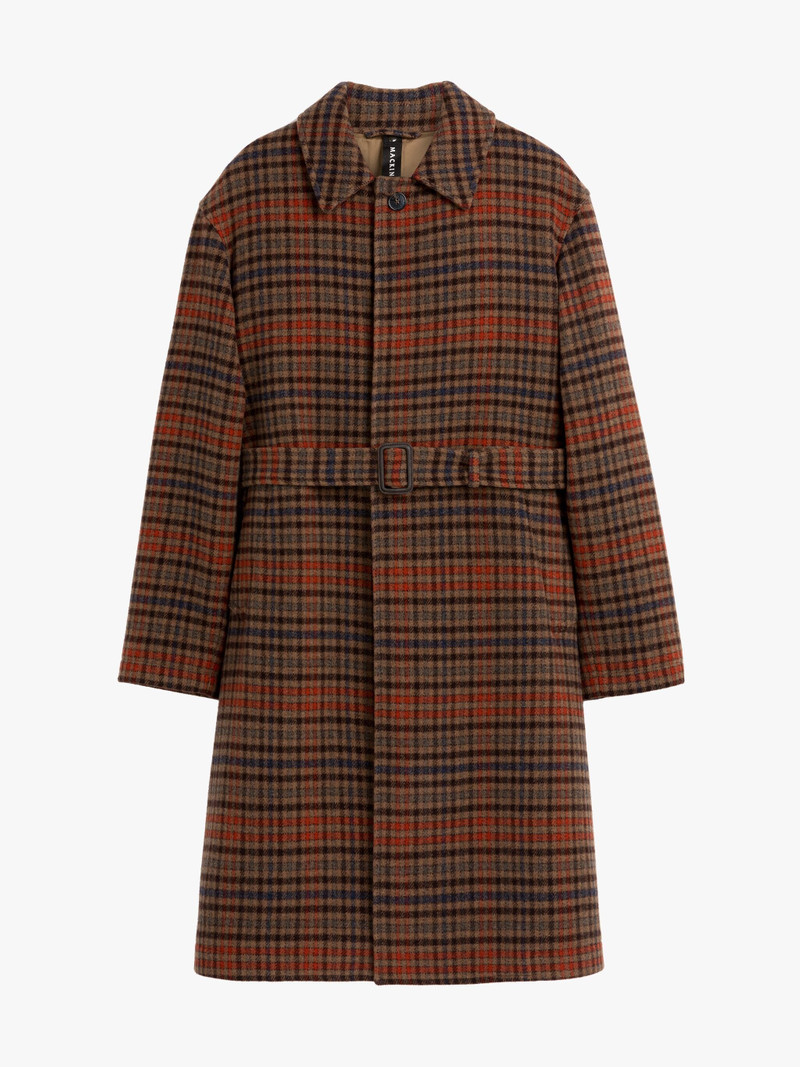 MILAN BROWN CHECK WOOL COAT 1