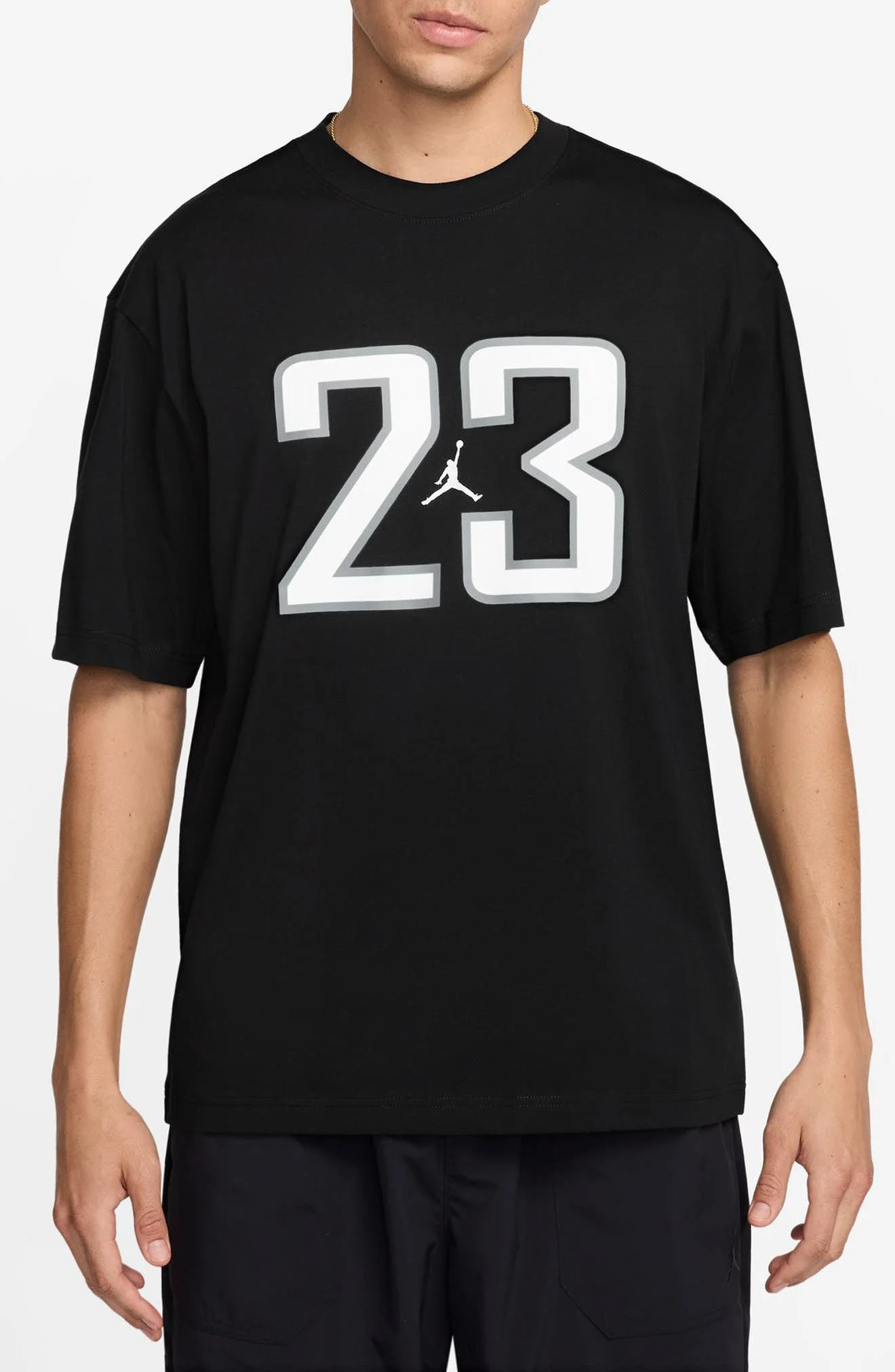 Jordan 23 Cotton Graphic T-Shirt in Black/White at Nordstrom - 1
