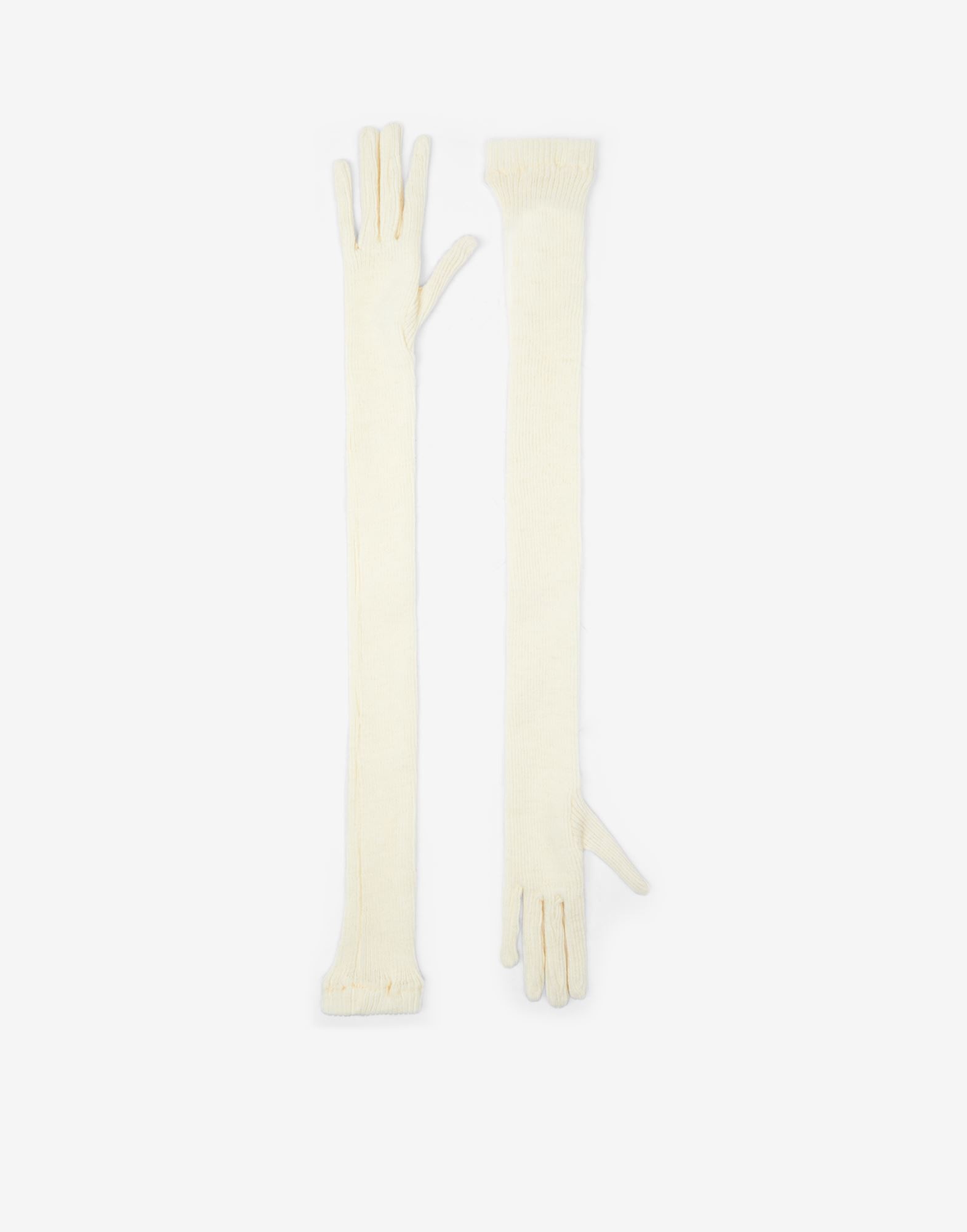 Ribbed long gloves - 1